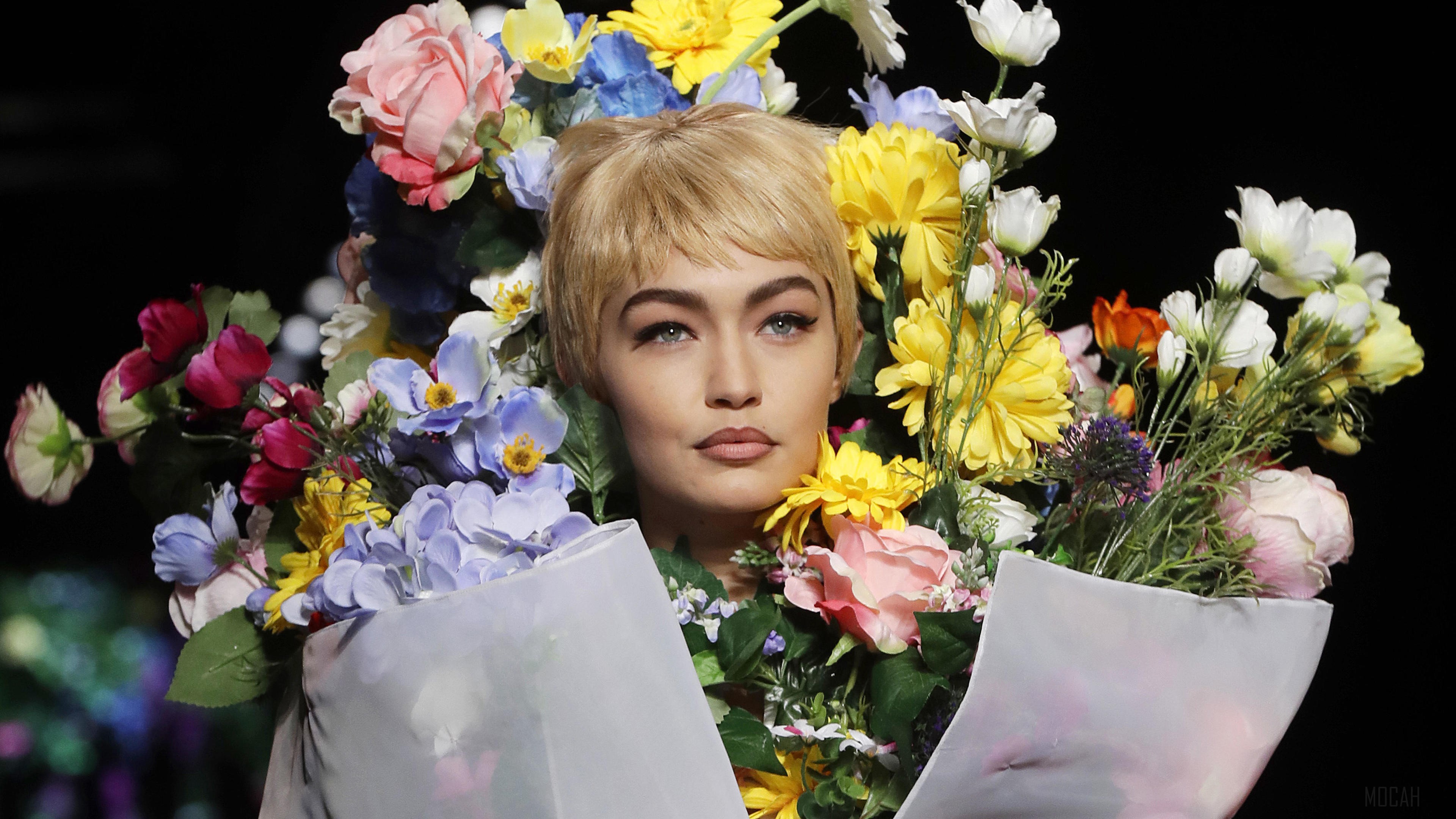 Gigi Hadid in floral dress 2018 4K HD Wallpaper