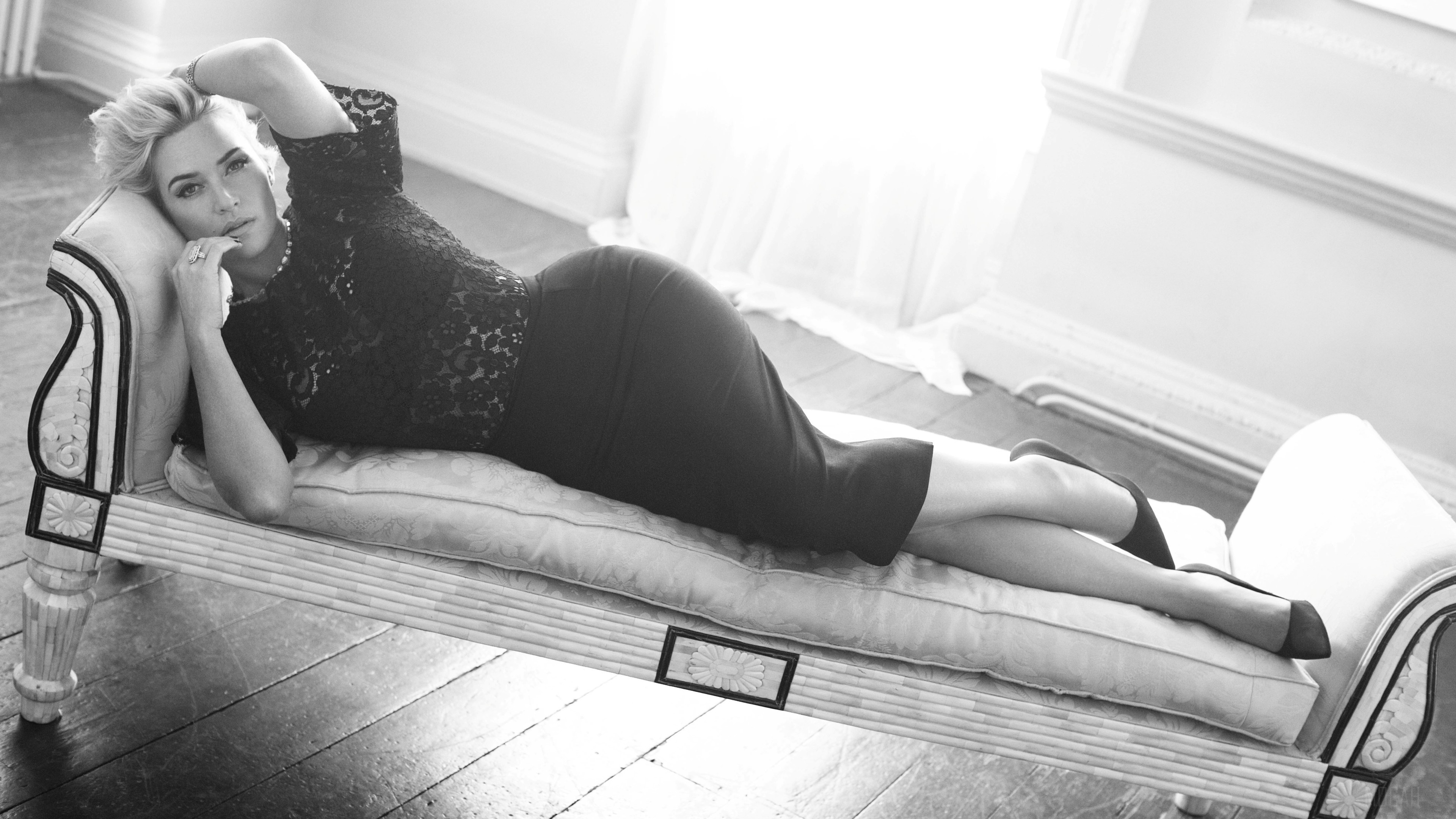 Kate Winslet in Monochrome 4K HD Wallpaper