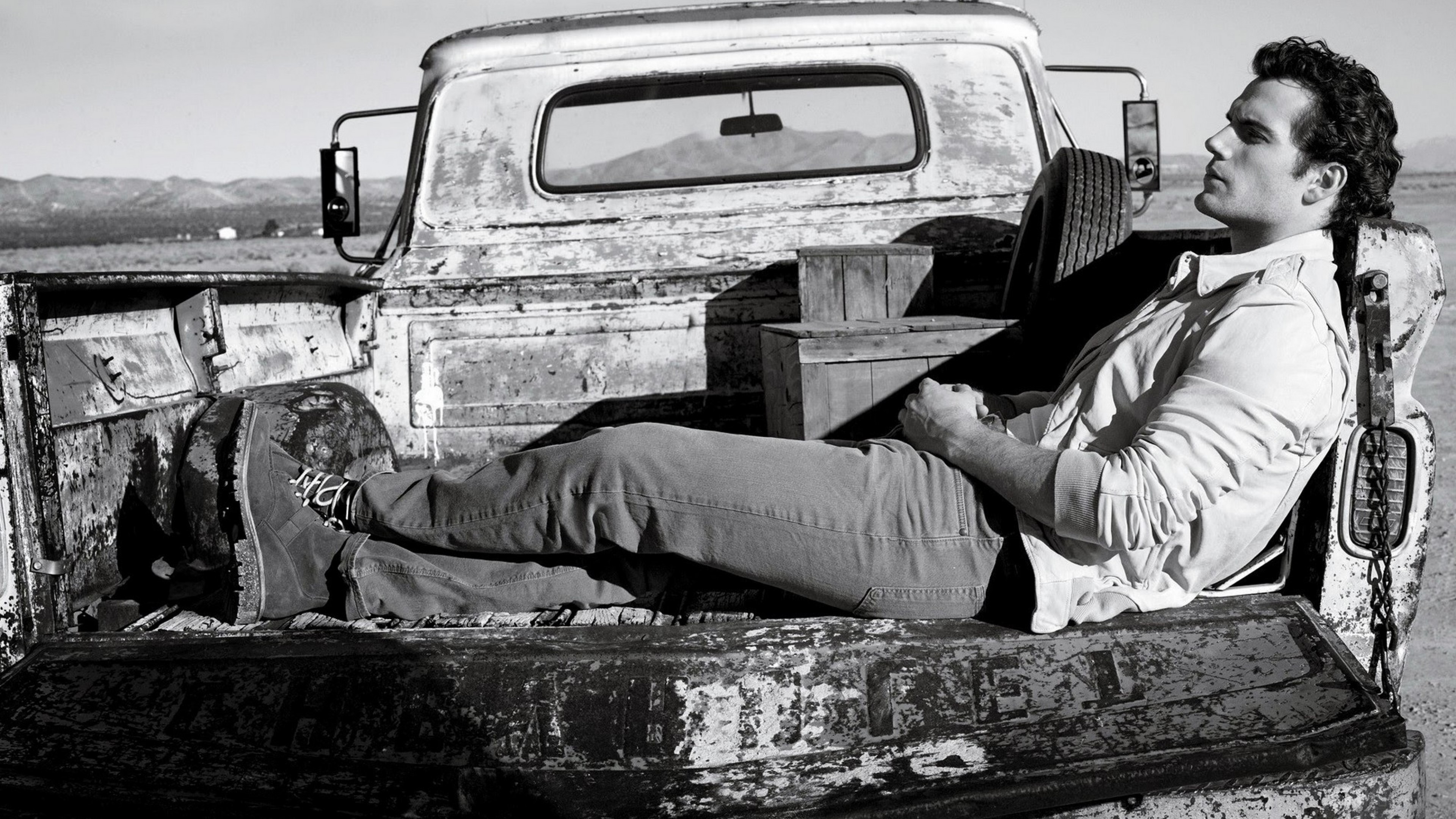 Henry Cavill in a Pickup Truck HD Wallpaper