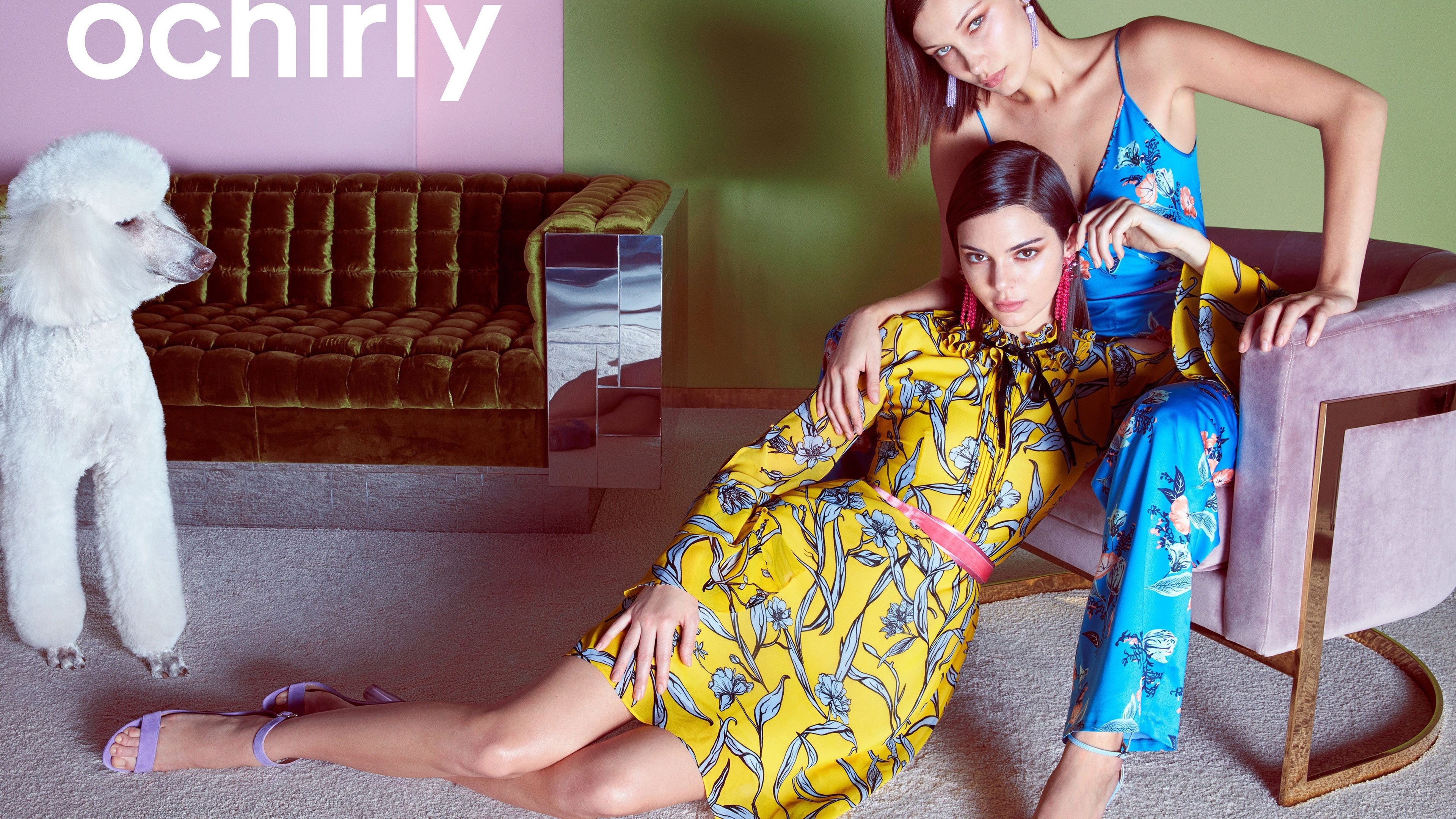 Bella Hadid and Kendall Jenner for Ochirly 4K HD Wallpaper