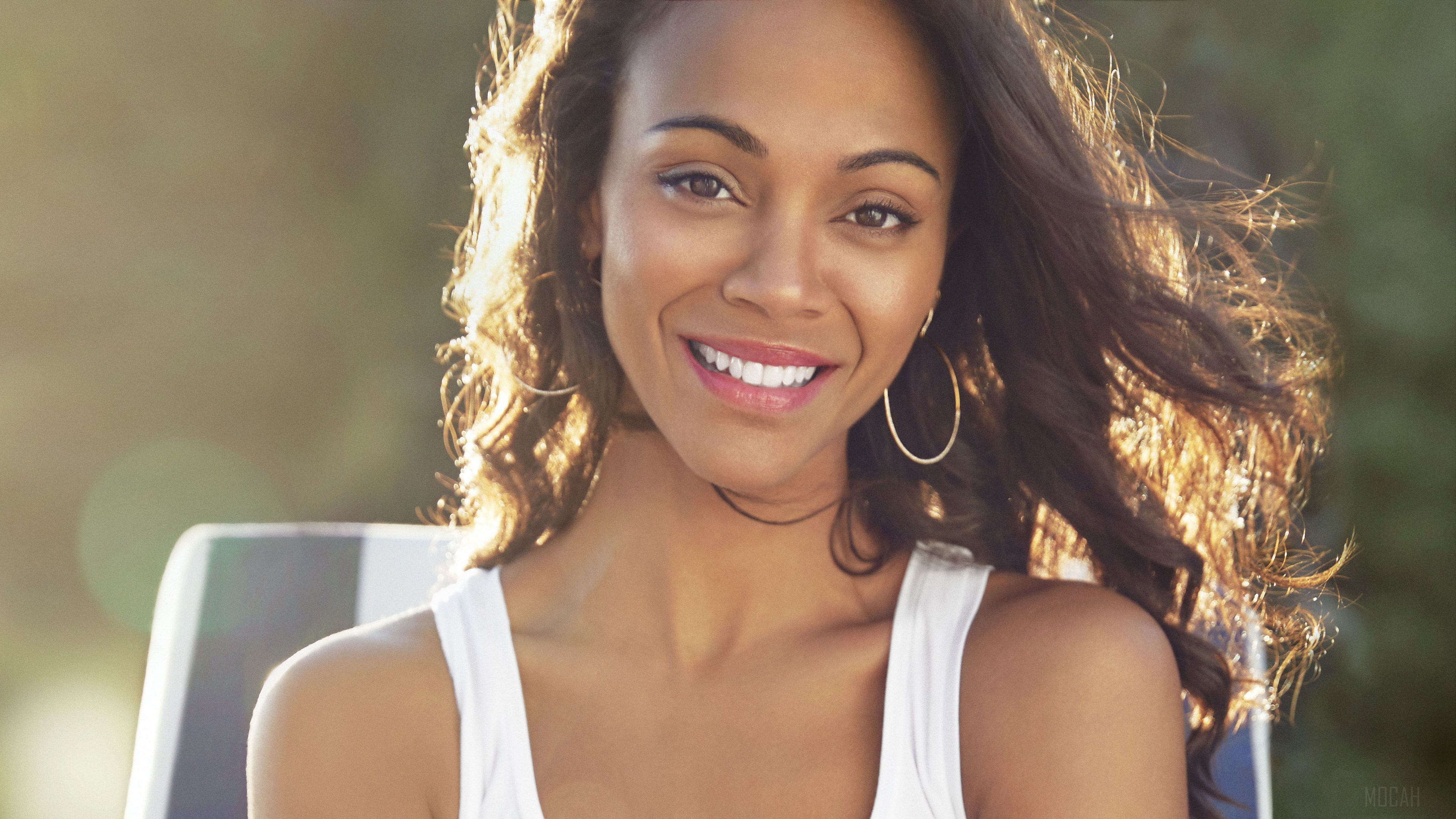 Zoe Saldana in Womens Health 4K HD Wallpaper