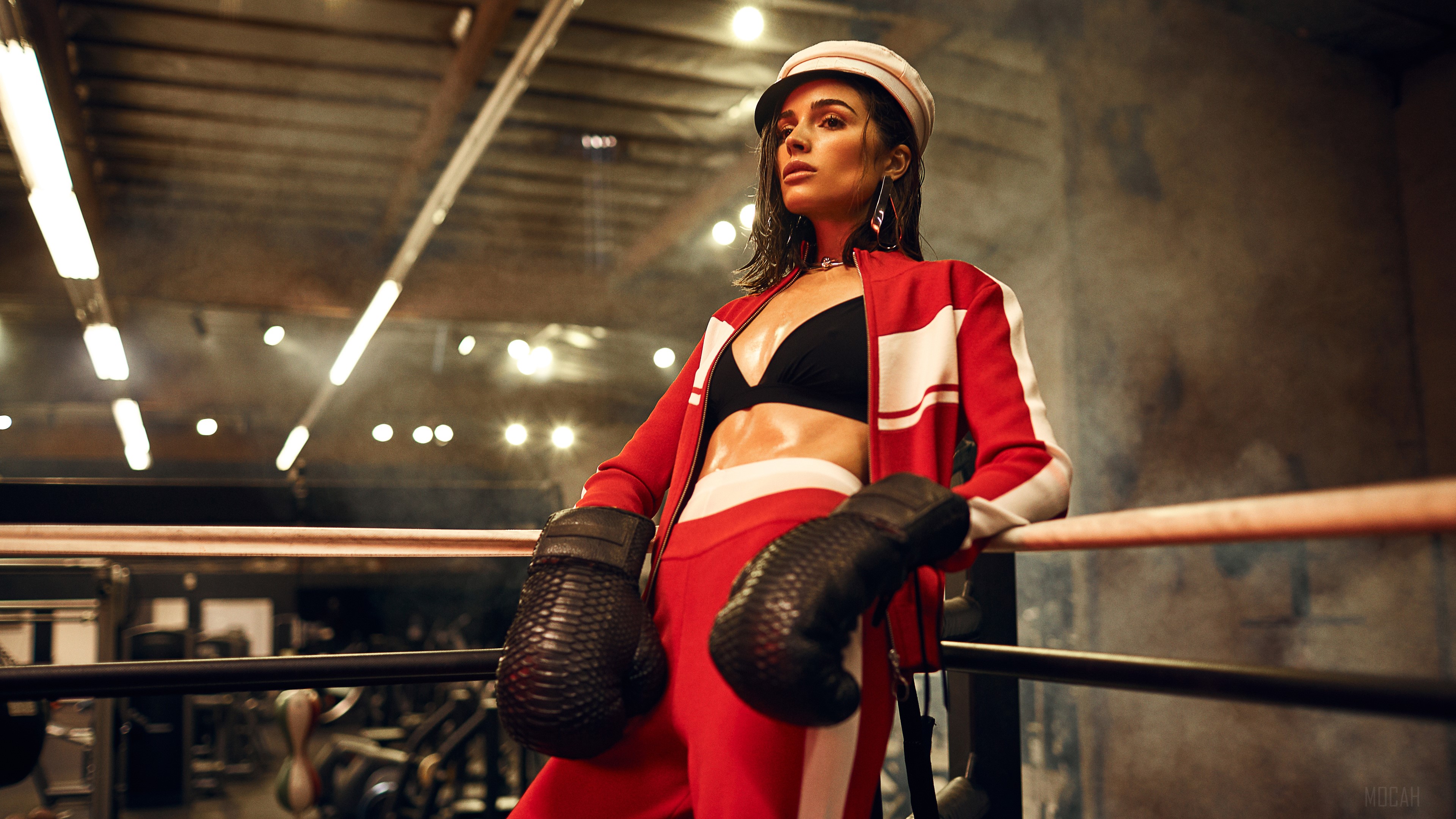Olivia Culpo in boxing attire HD Wallpaper