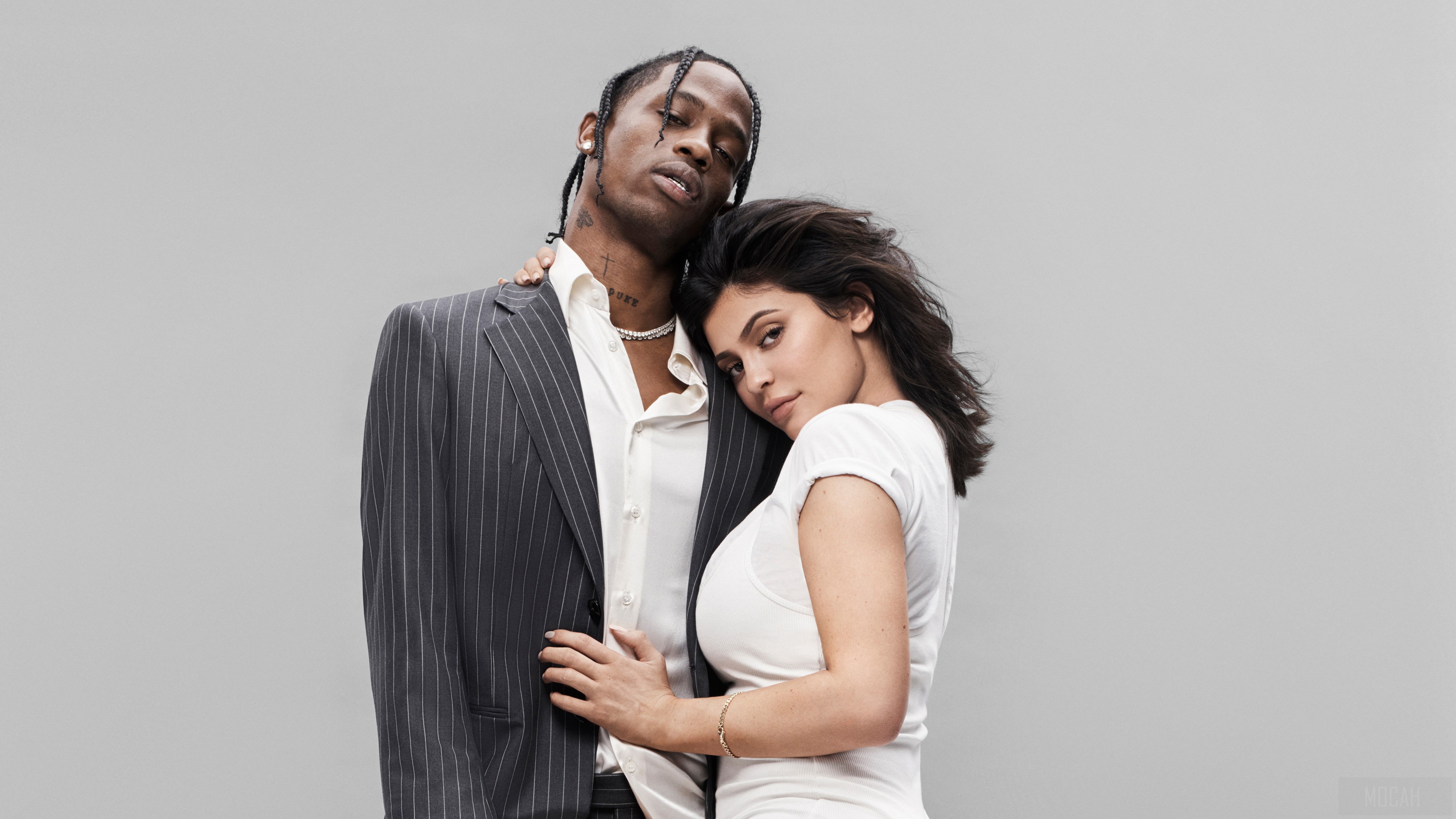 Travis Scott and Kylie Jenner for GQ August 2019 4K HD Wallpaper
