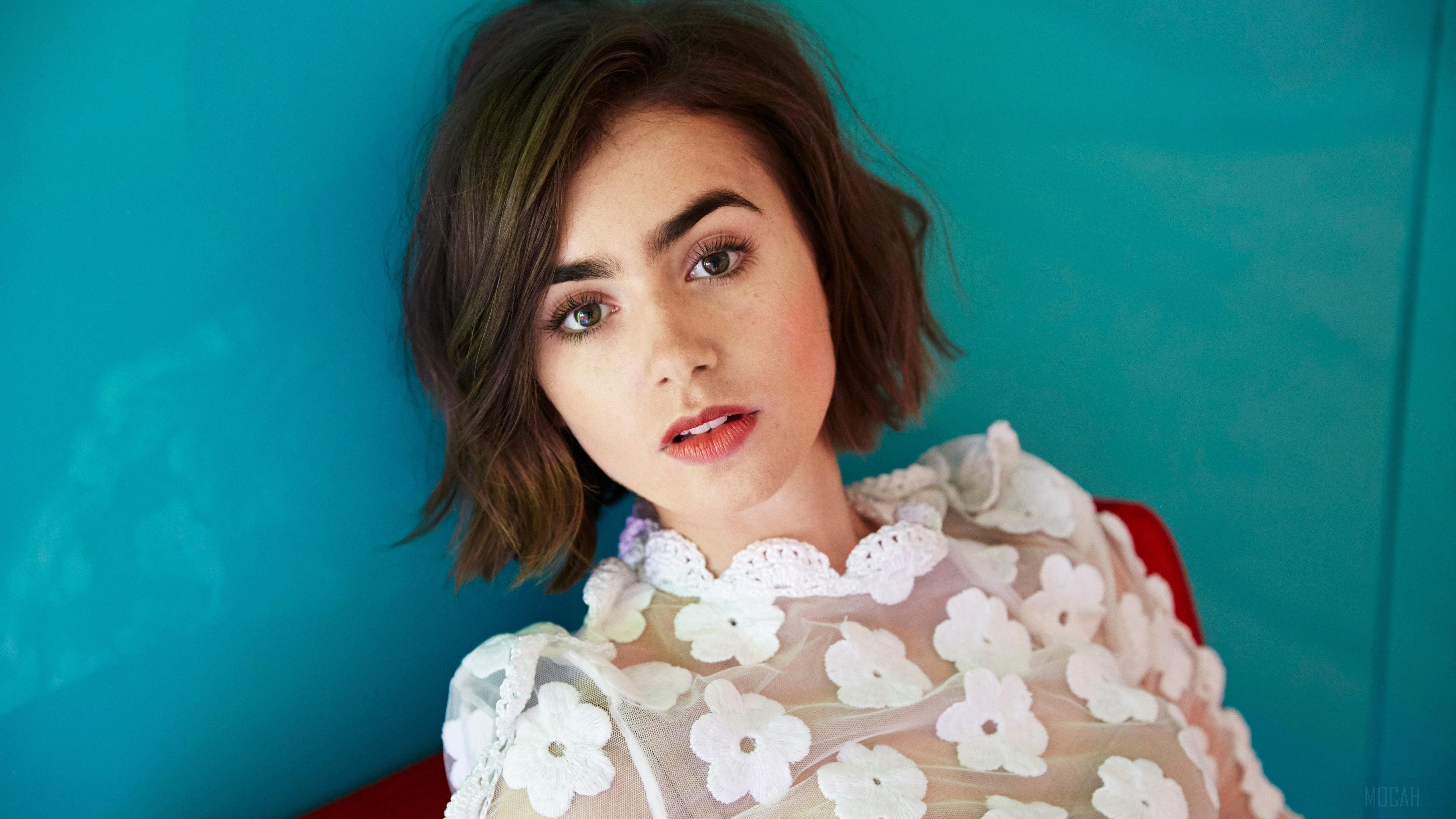 Lily Collins 4K HD Wallpaper