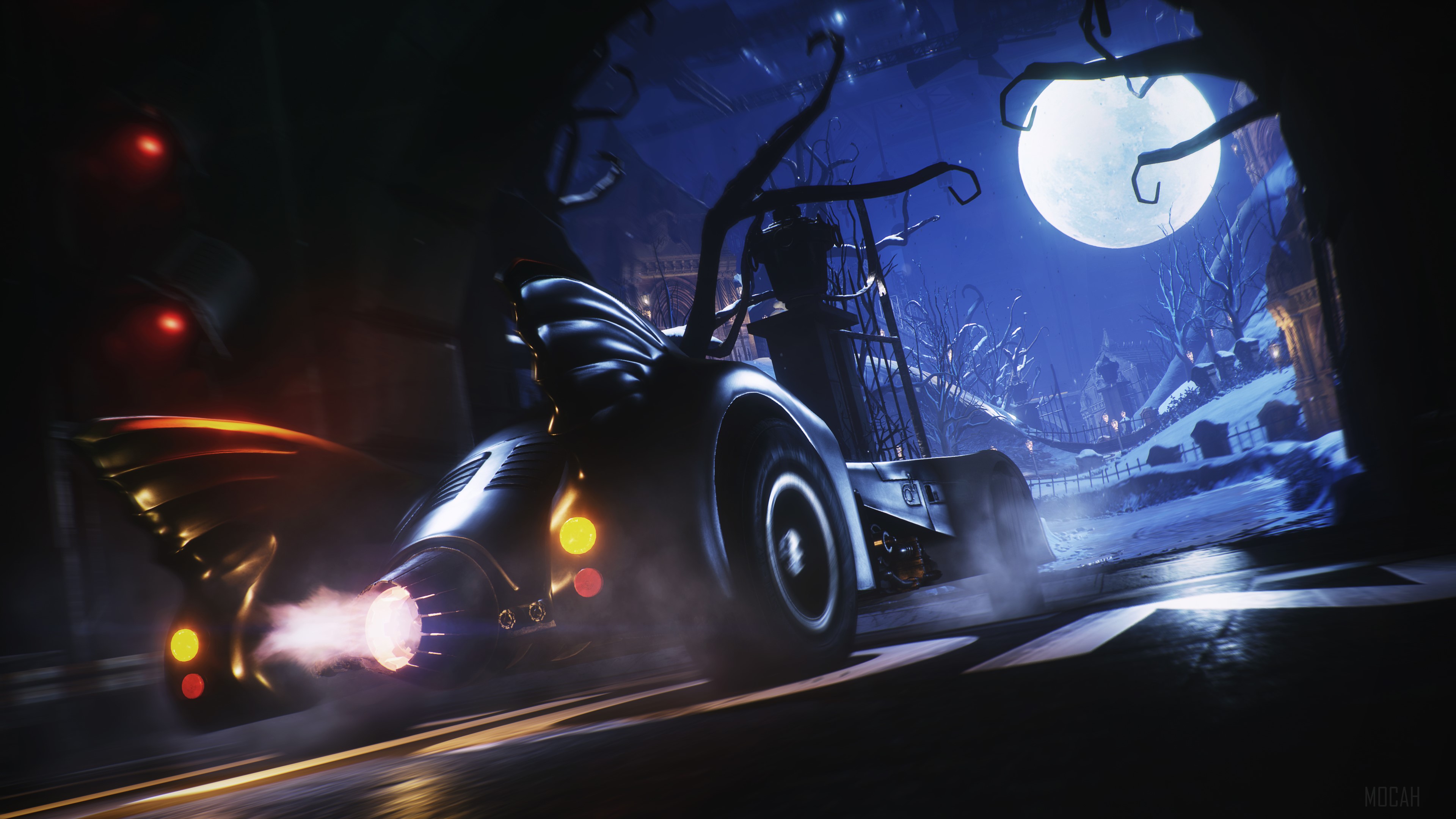 Batmobile Artwork HD Wallpaper