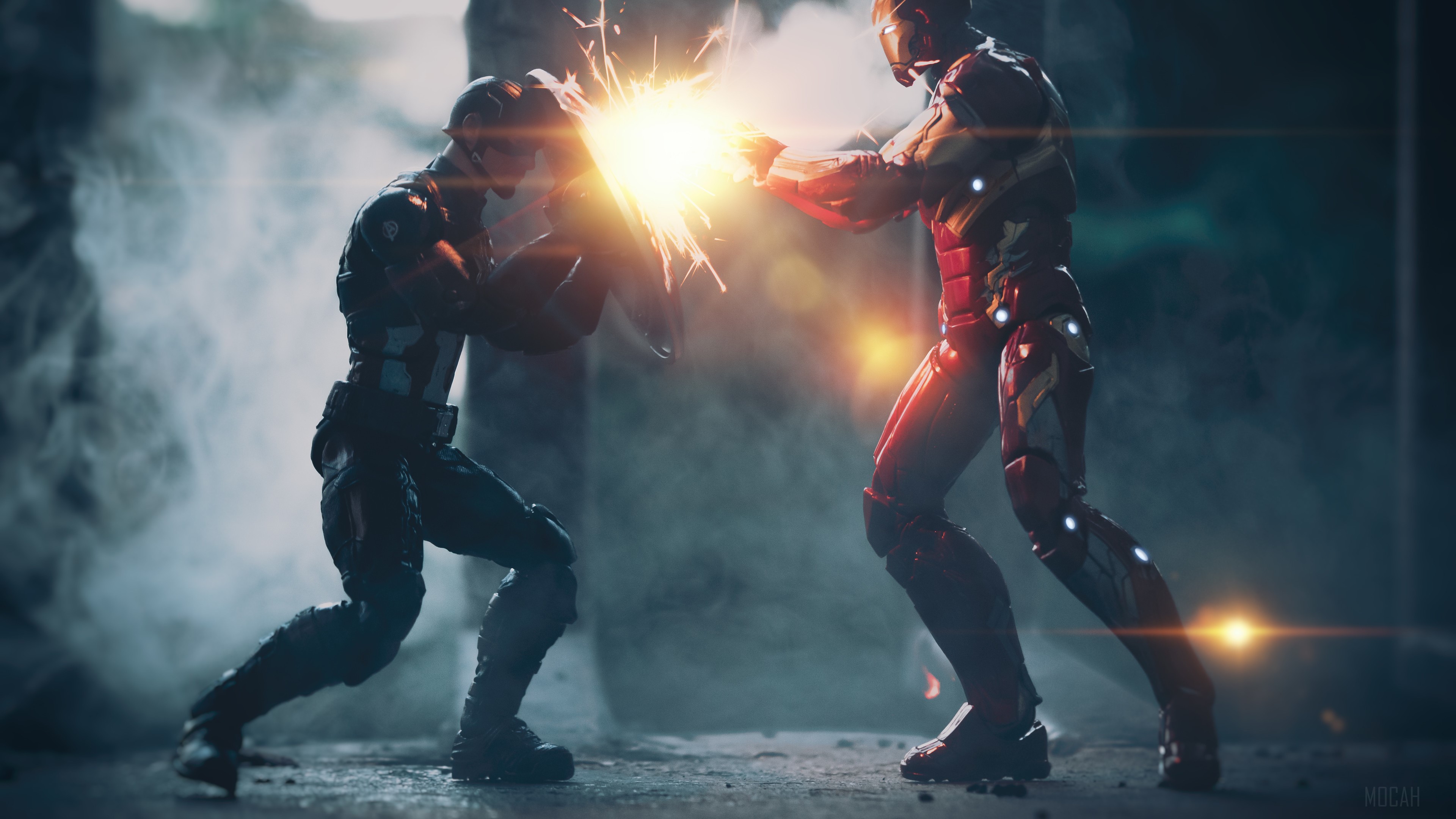 Captain America vs. Iron Man Artwork 4K HD Wallpaper