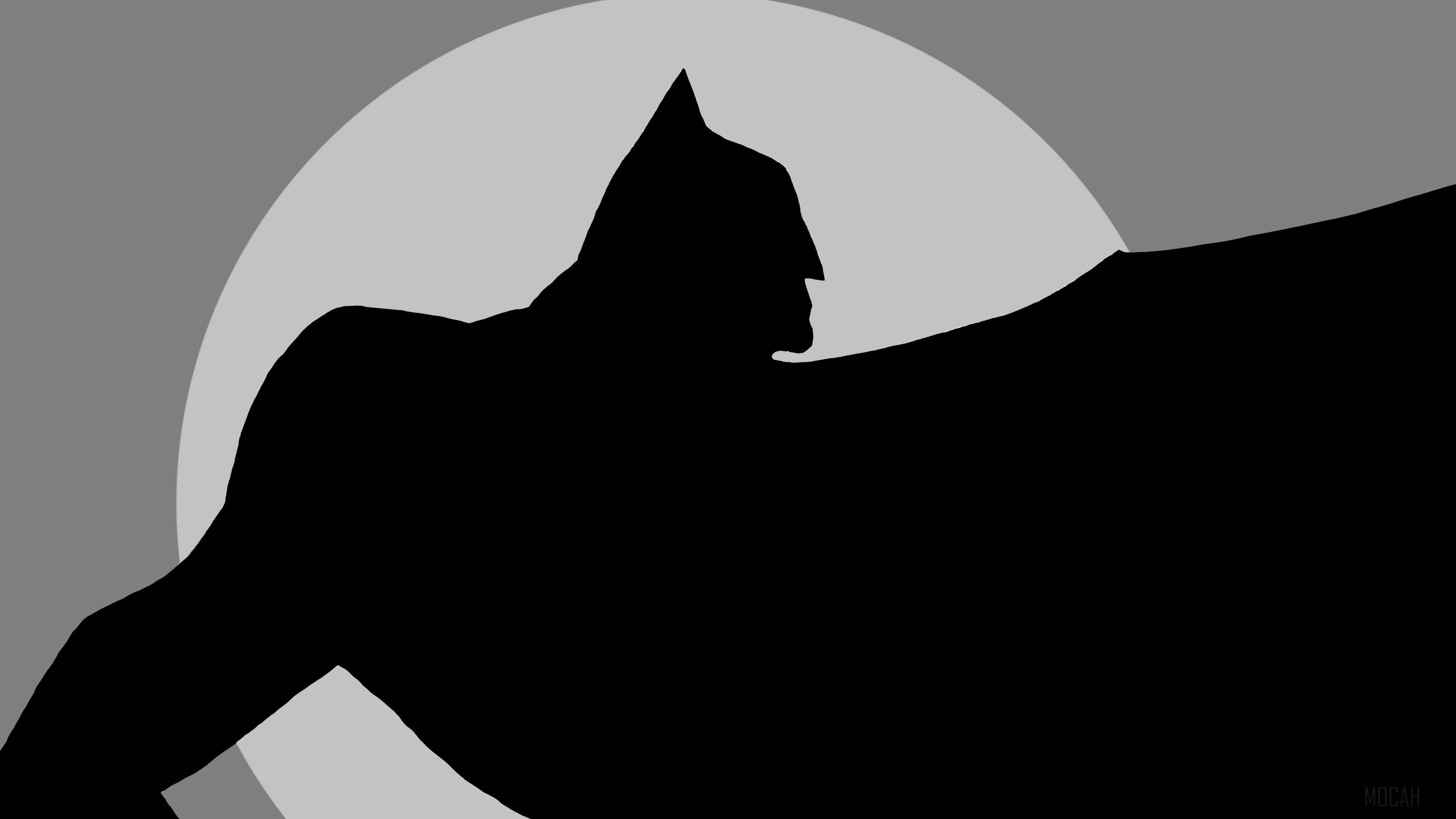 Batman Silhouette in front of Moon HD Wallpaper