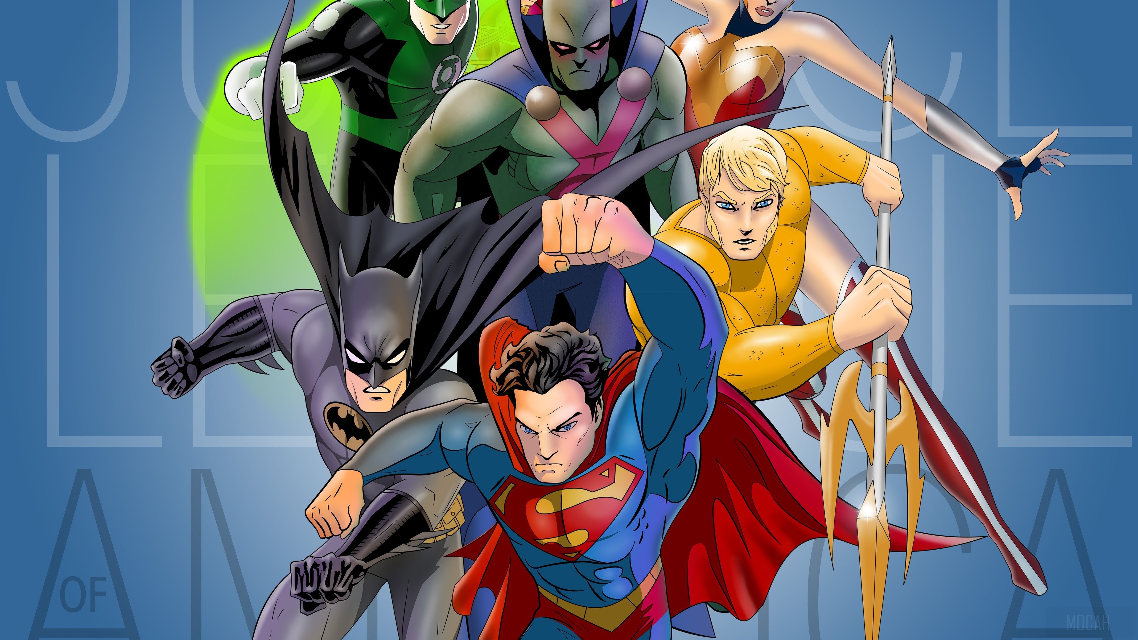 Justice League of America characters art 4K HD Wallpaper