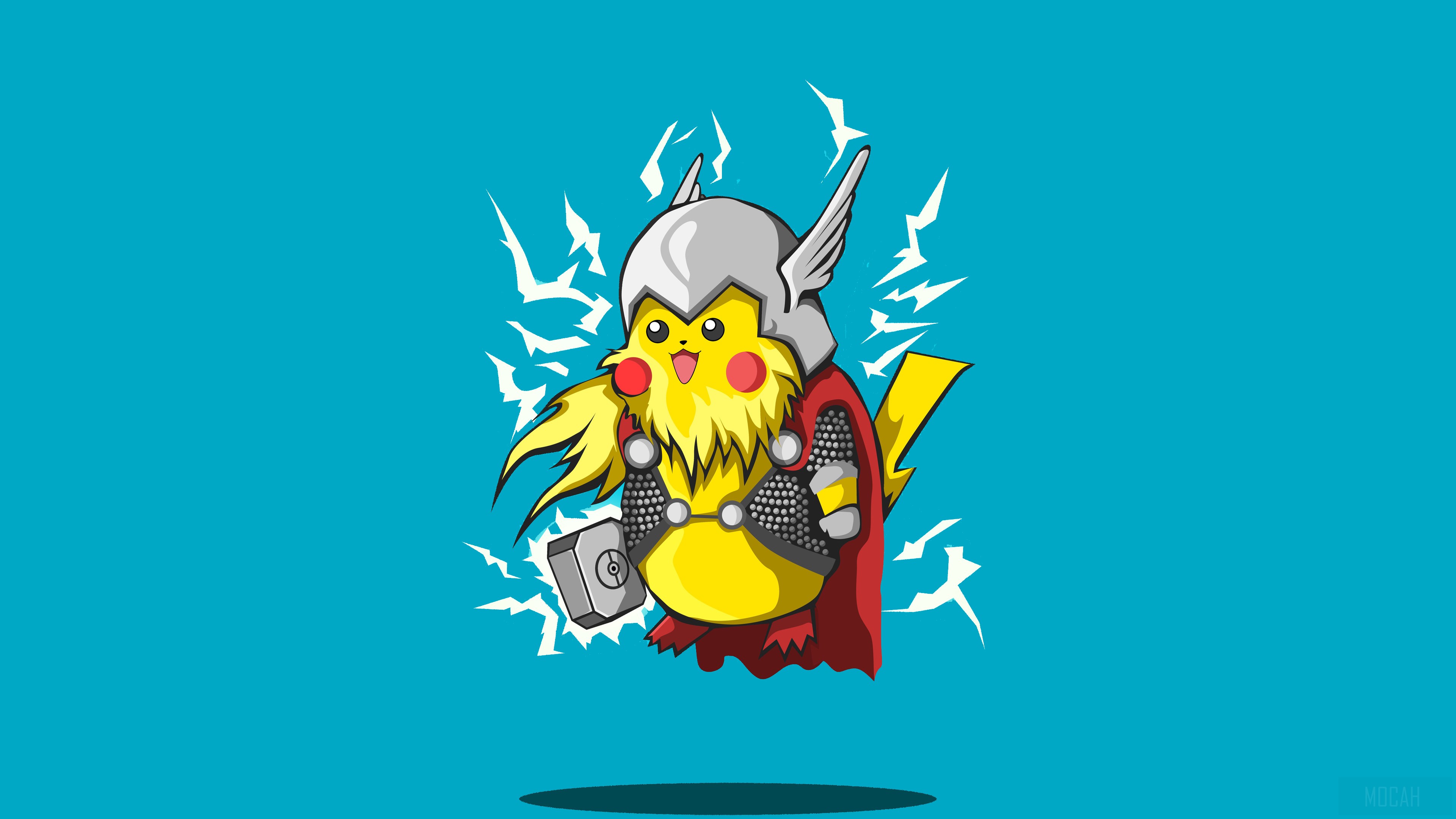 Pikachu as Thor from PokeFusion 4K HD Wallpaper