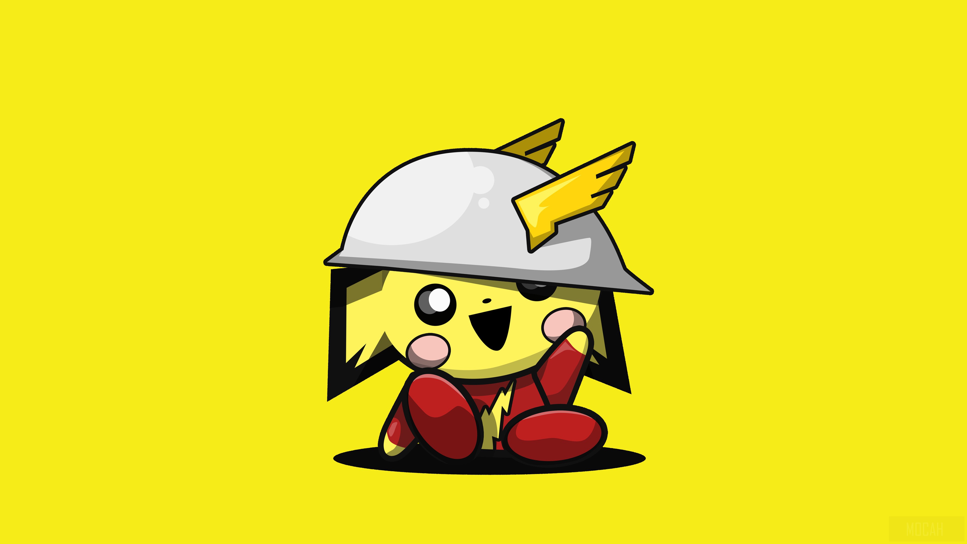 Pikachu Fusion with Warrior Helmet 4K HD Wallpaper
