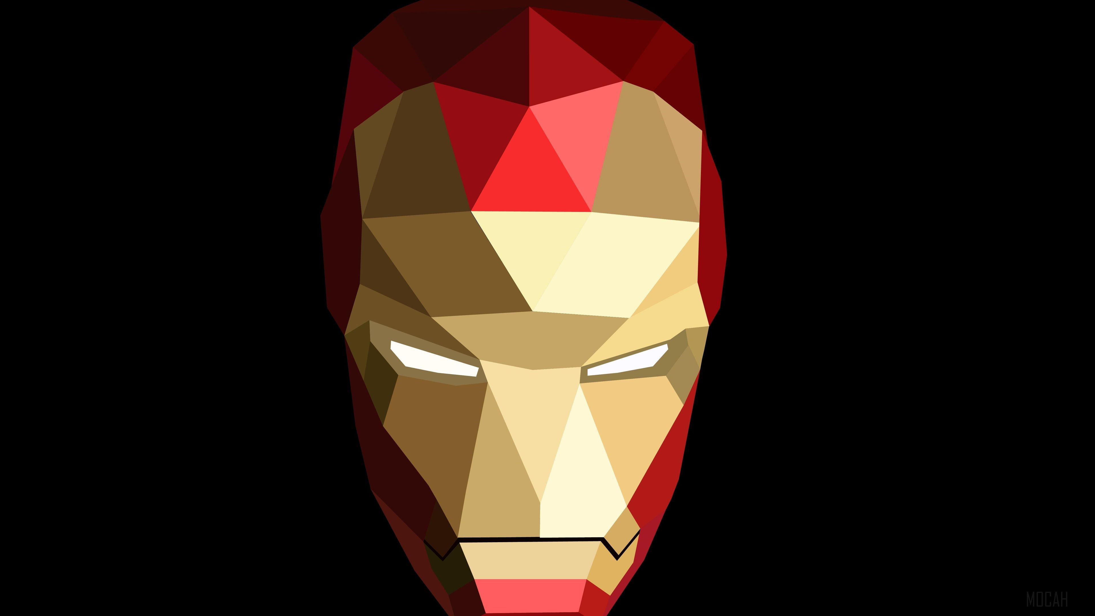 Geometric Iron Man Mask 4K HD Wallpaper