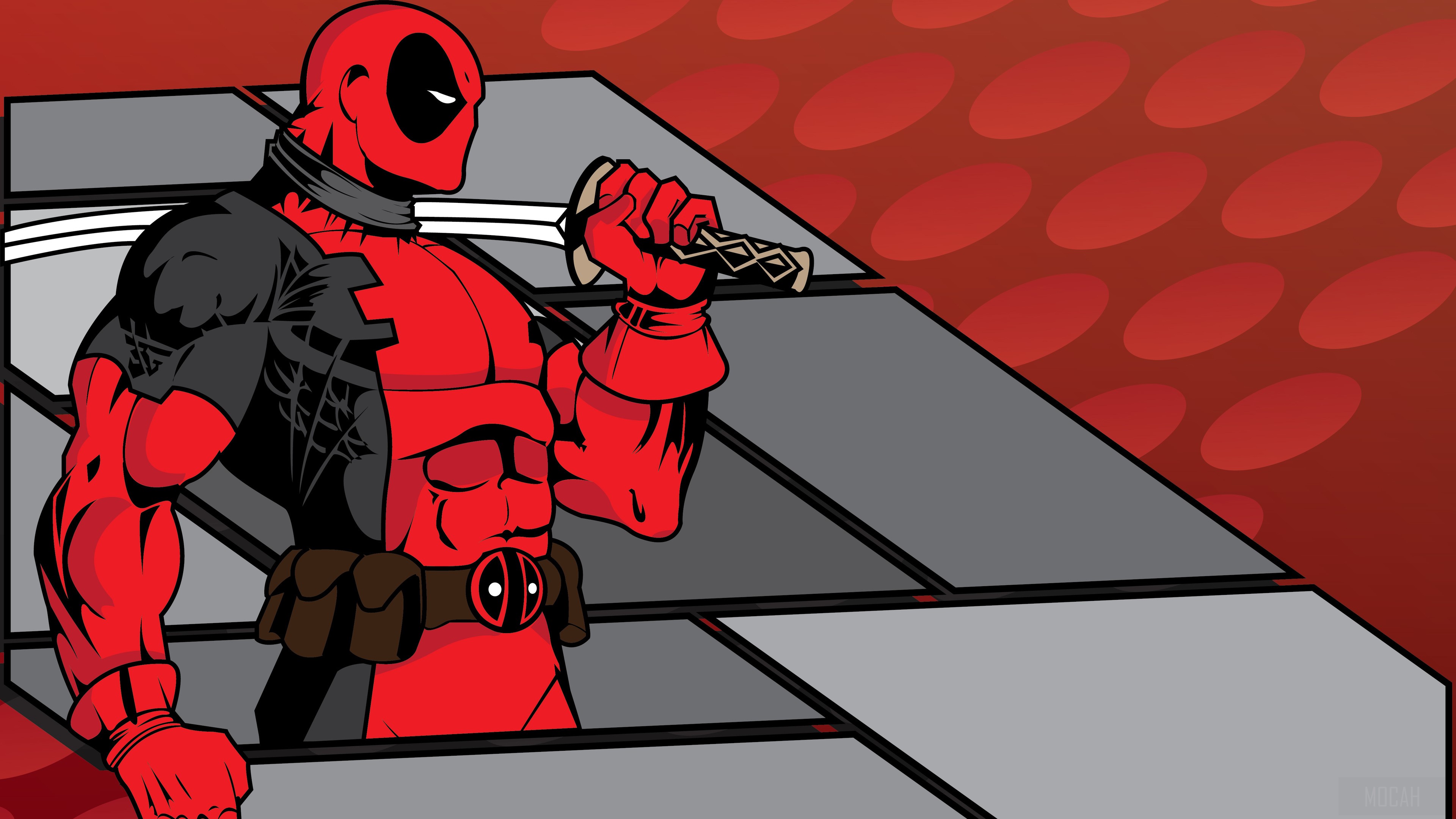 Deadpool holding a sword HD Wallpaper
