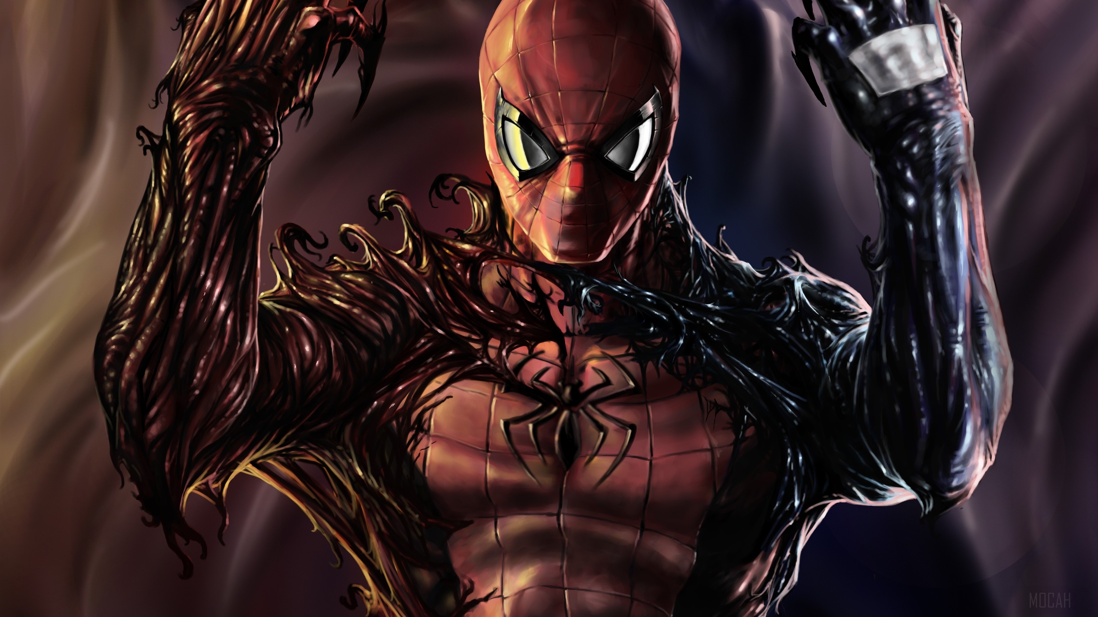 Carnage Venom Spiderman Artwork HD Wallpaper