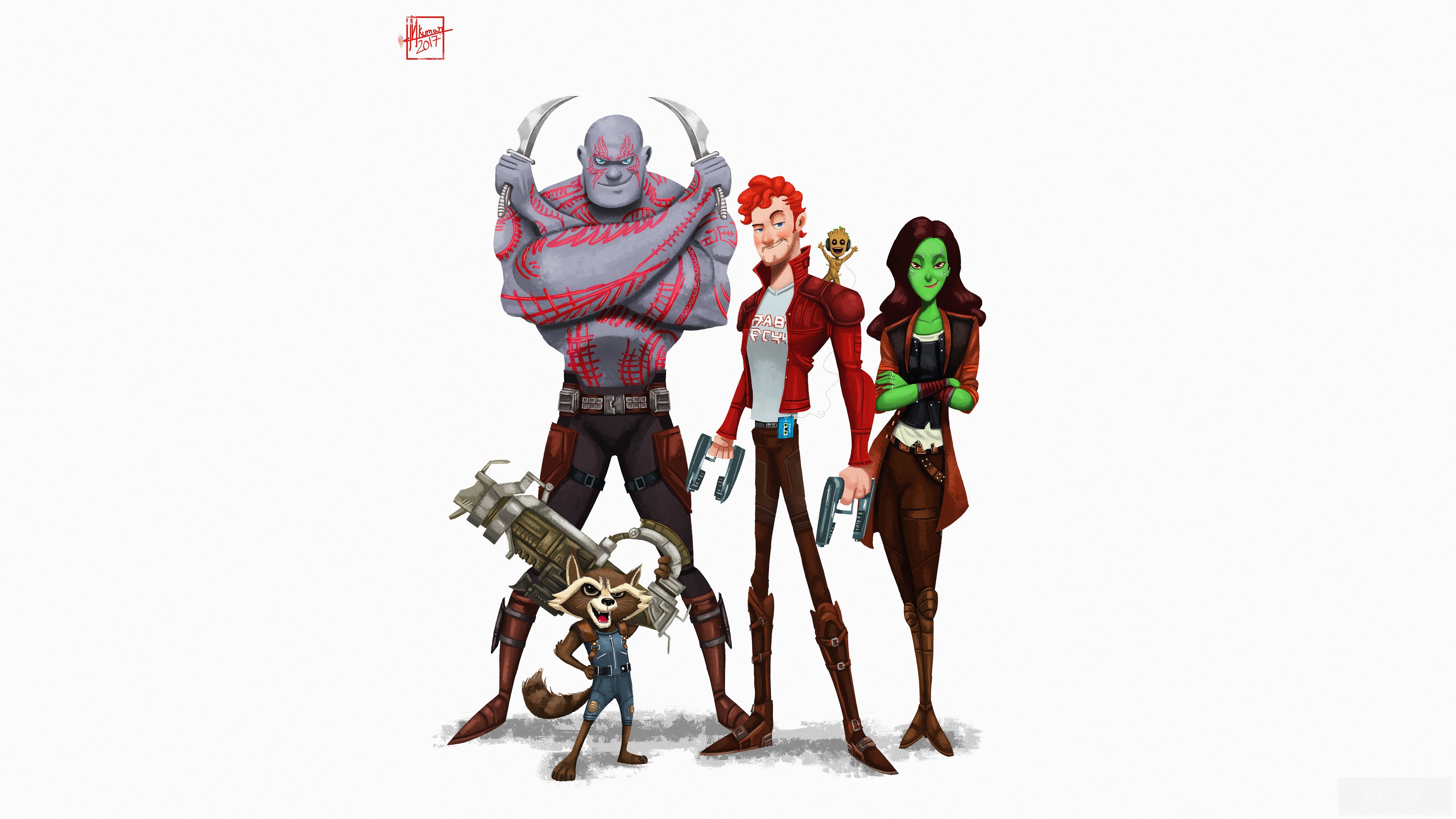 Guardians of the Galaxy characters art 4K HD Wallpaper
