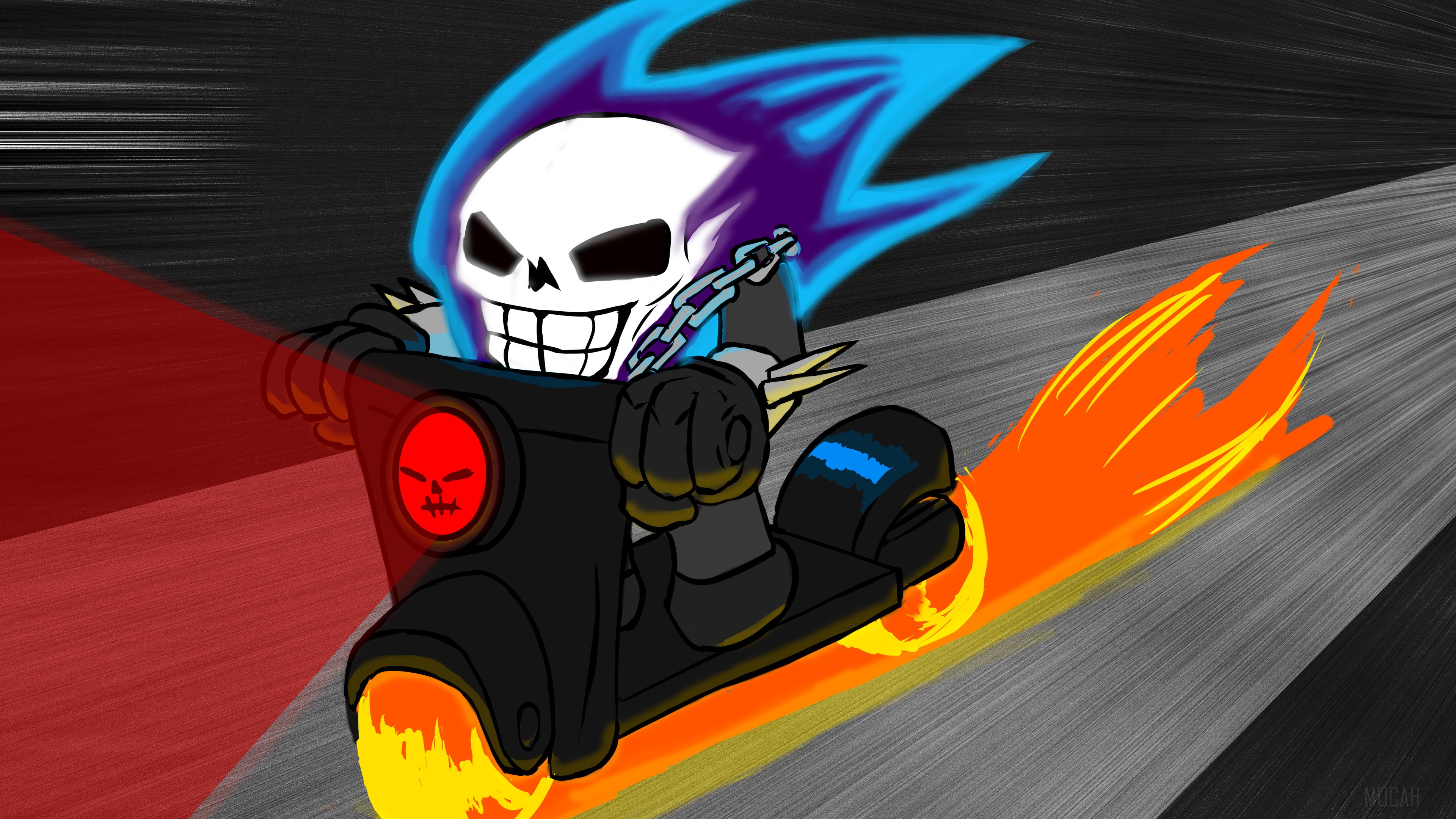 Ghost Rider on a motorcycle 4K HD Wallpaper