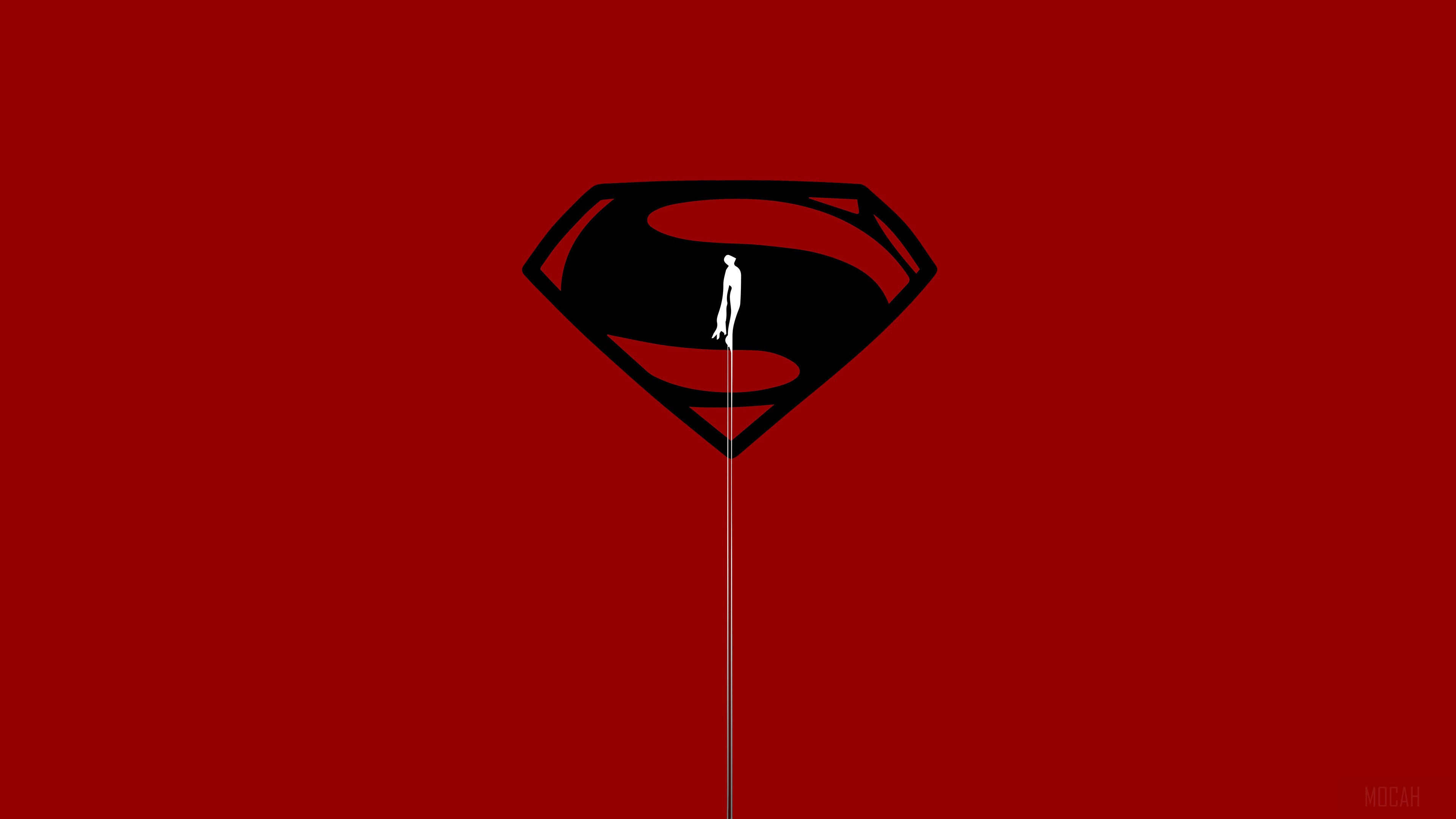 Superman logo with flying silhouette 4K HD Wallpaper