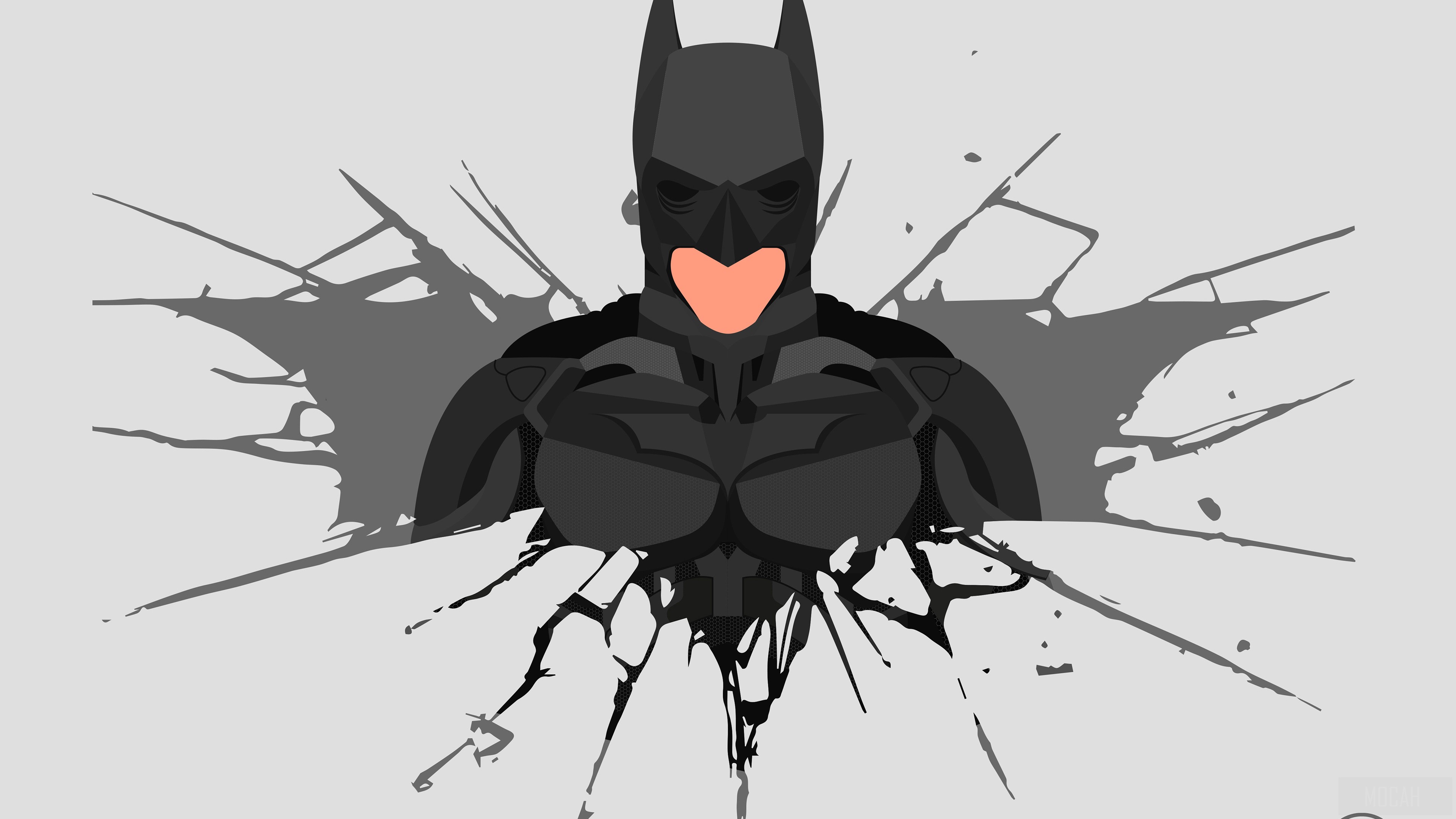 Batman from The Dark Knight Suit Minimalism 4K HD Wallpaper