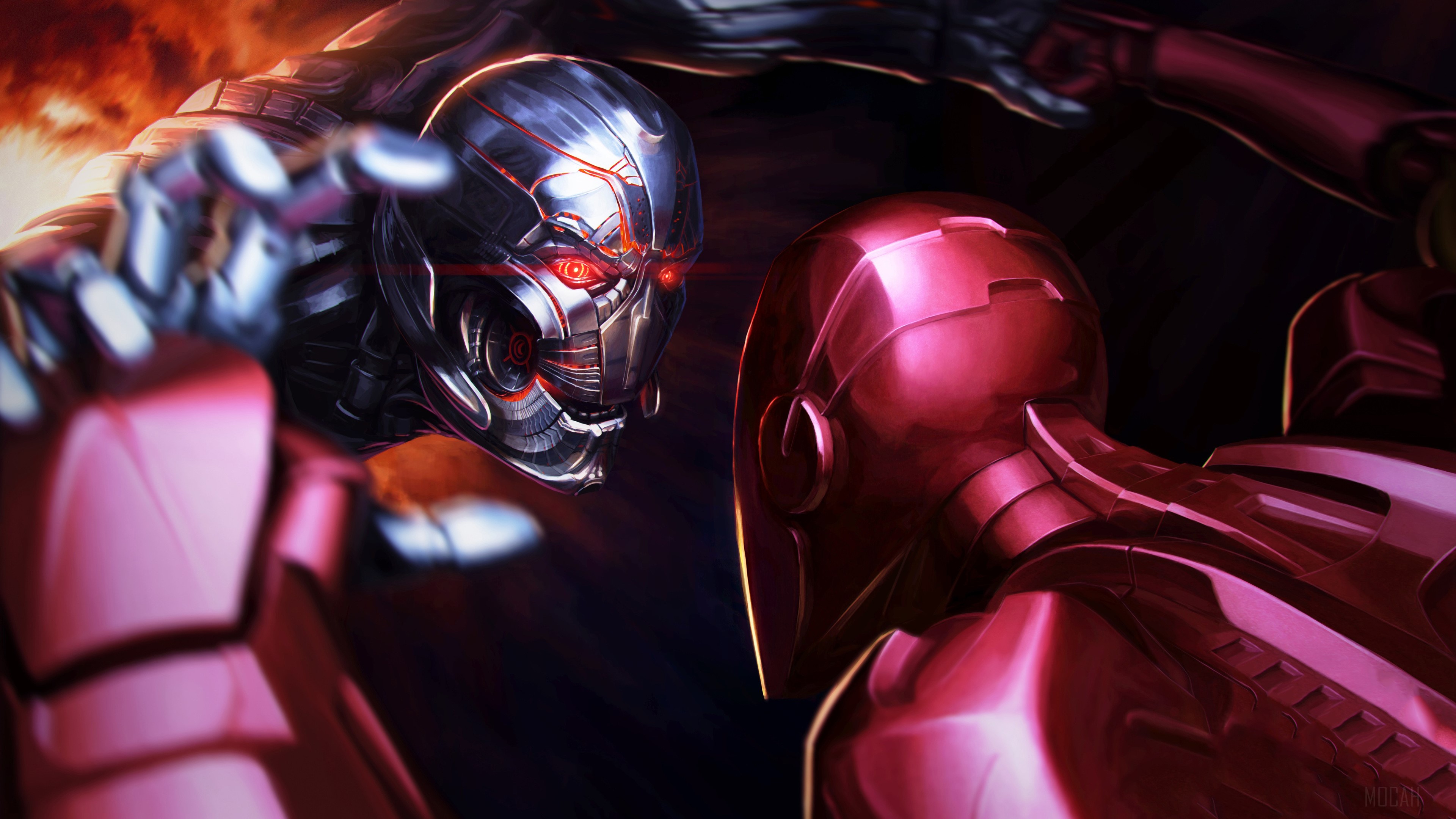 Ultron vs. Iron Man 4K HD Wallpaper