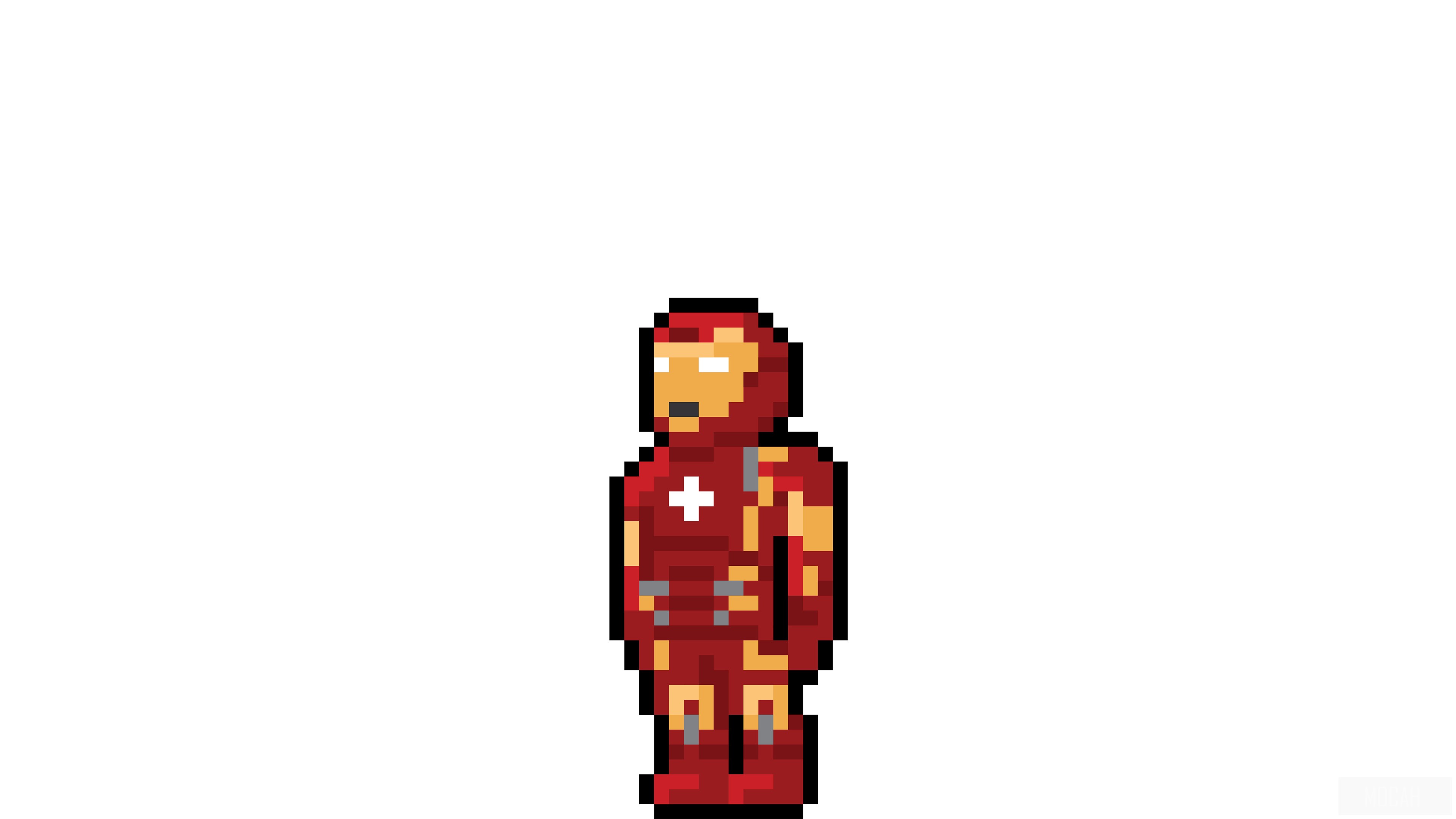 Iron Man Pixel Art HD Wallpaper