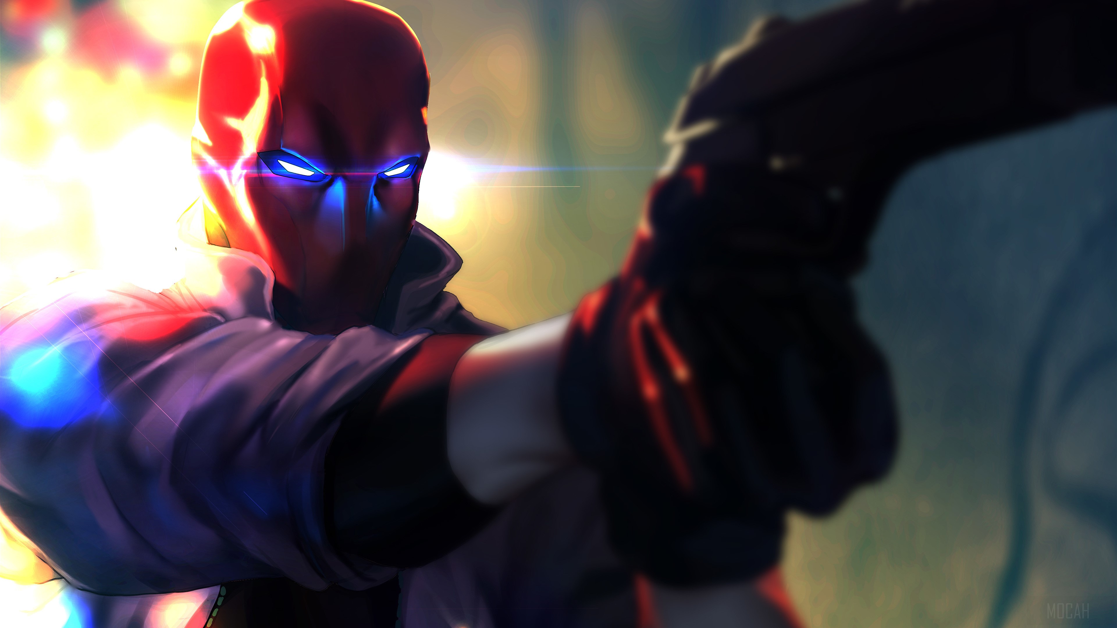 Jason Todd as Red Hood aiming a gun HD Wallpaper