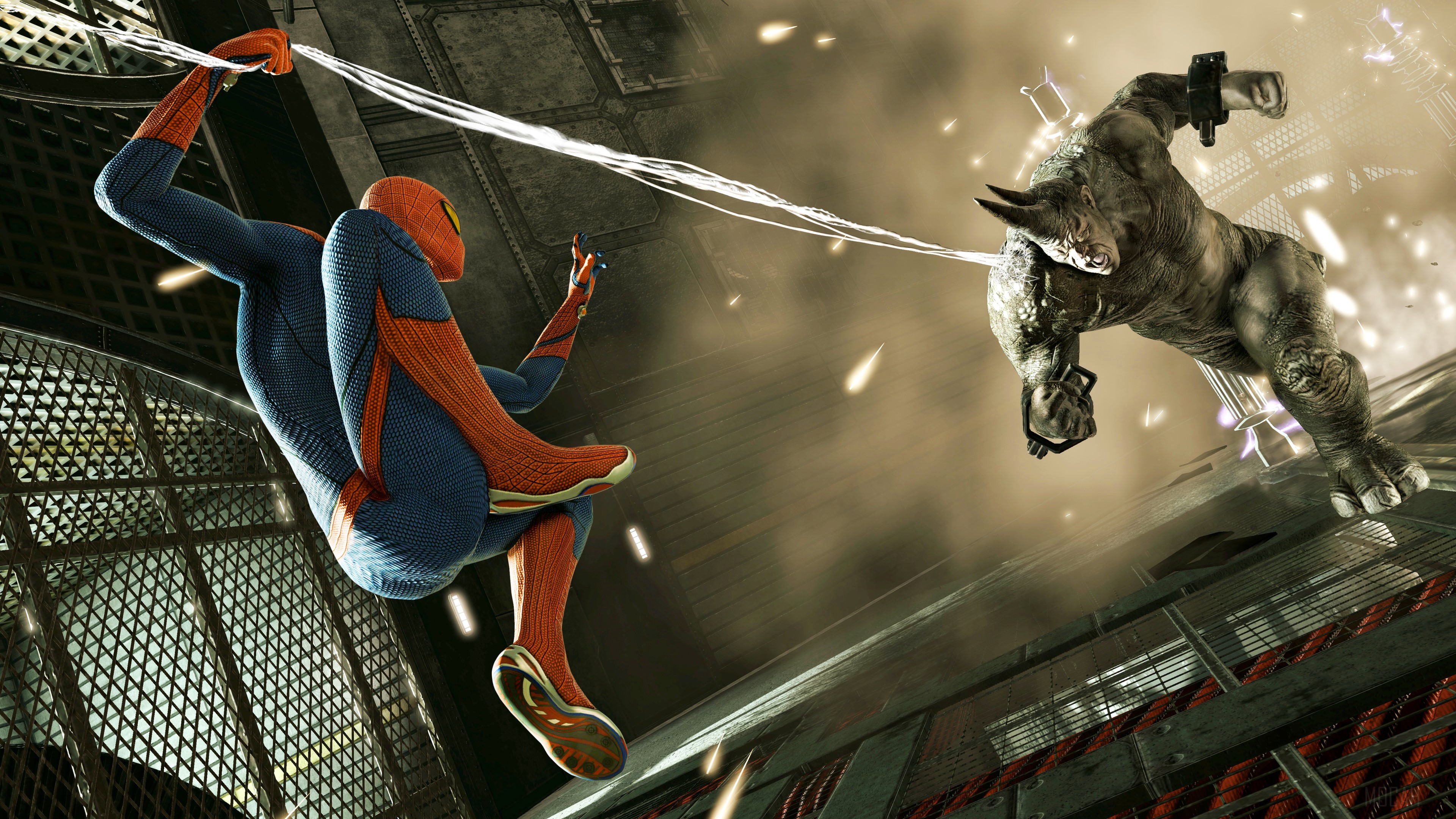 Spider-Man and Rhino 4K HD Wallpaper