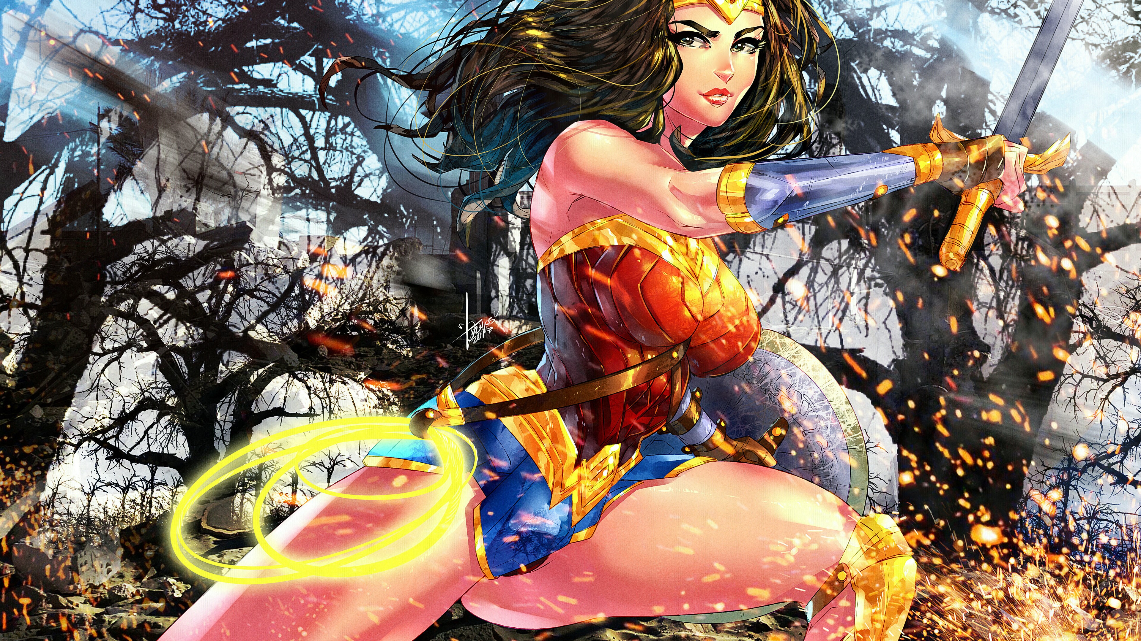 Wonder Woman Artwork 4K HD Wallpaper