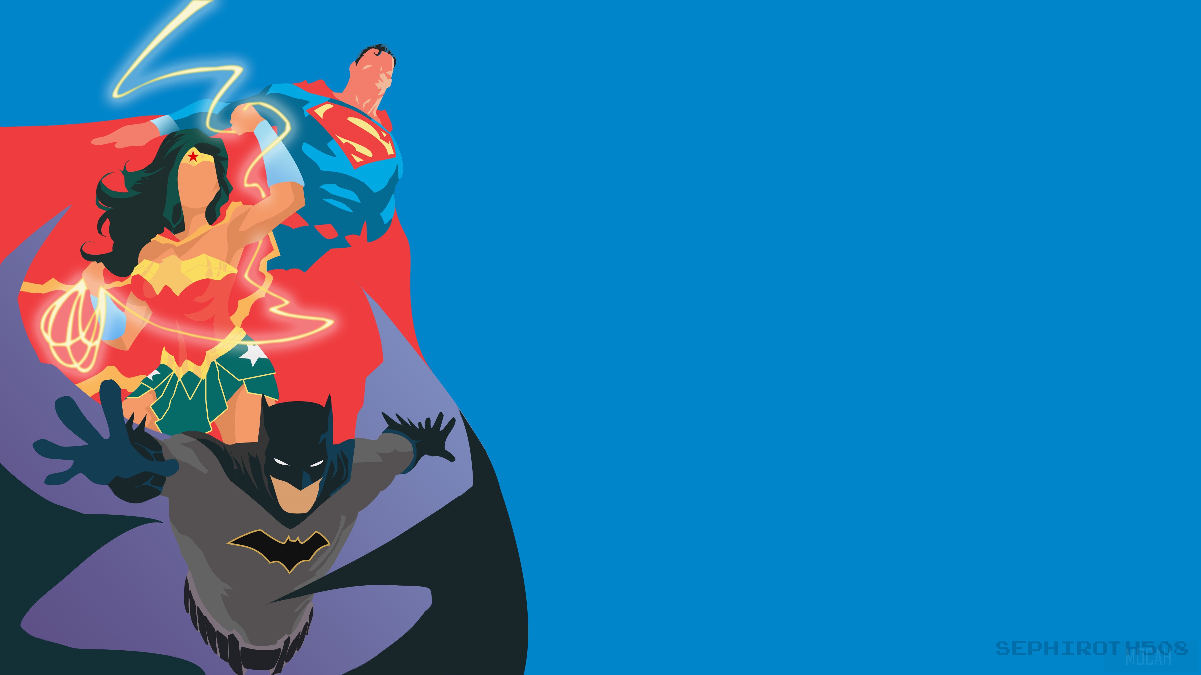 The Trinity from DC Comics Minimalism 4K HD Wallpaper