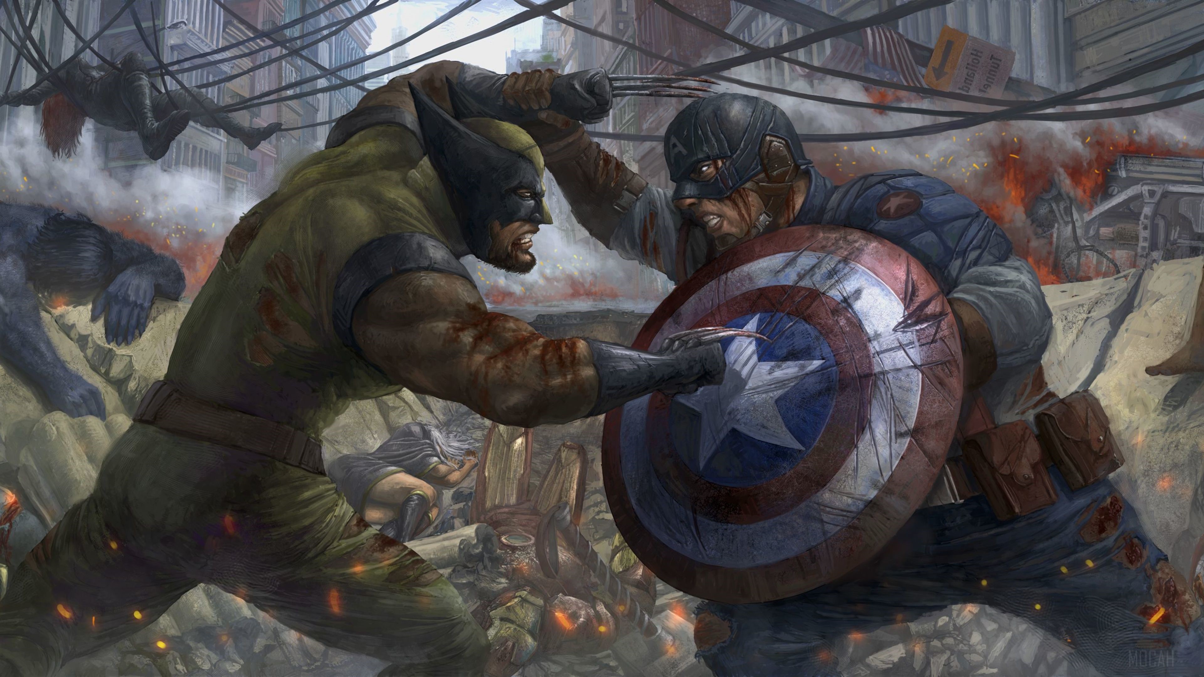 Captain America vs. Wolverine in 4K HD Wallpaper