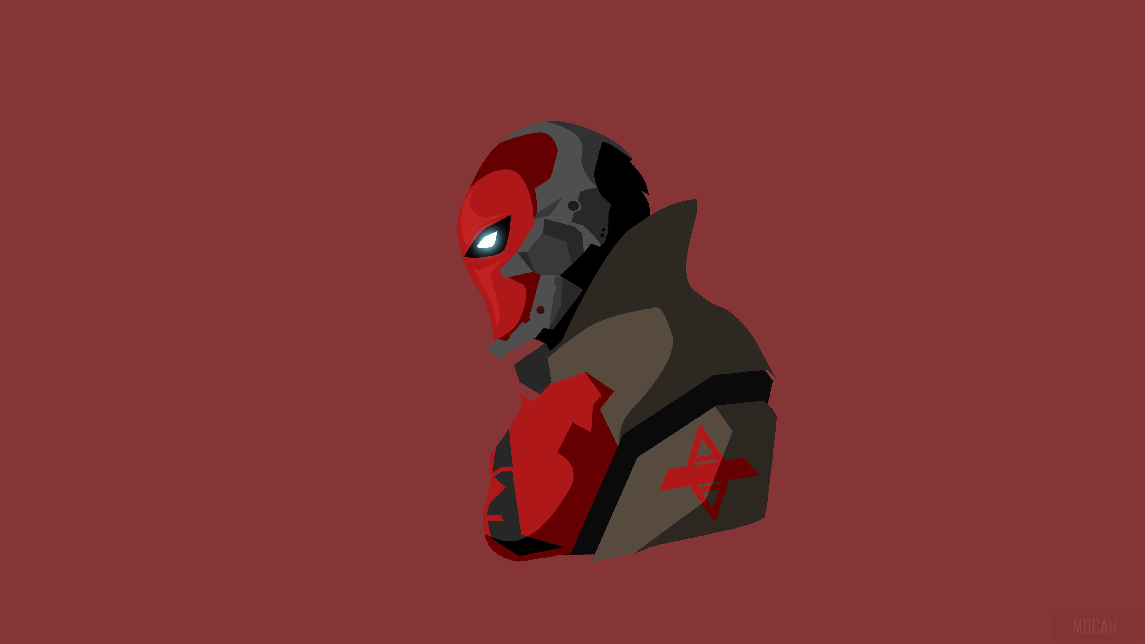 Red Hood from DC Comics Minimalism 4K HD Wallpaper