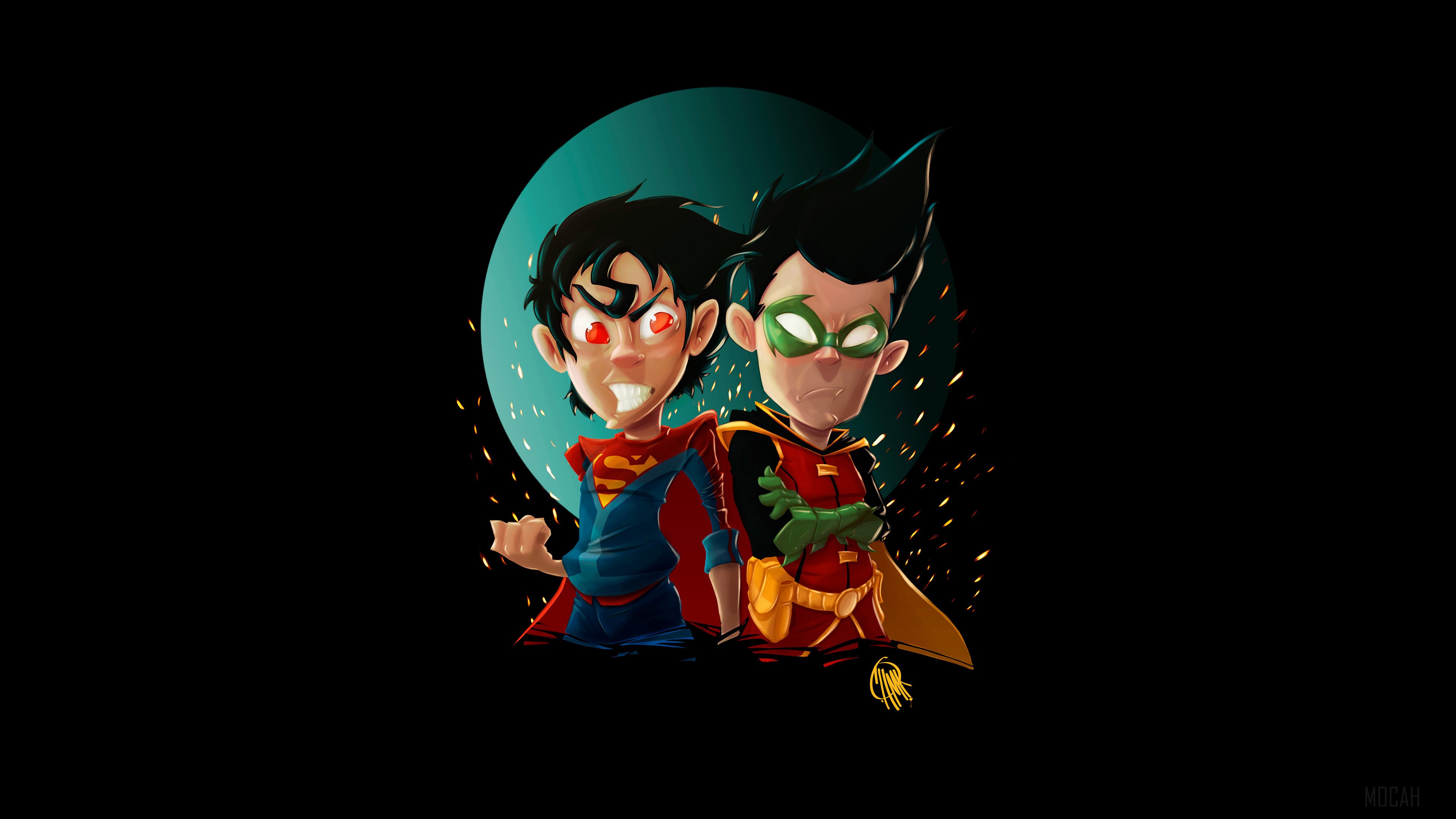 Kid Superman And Robin HD Wallpaper