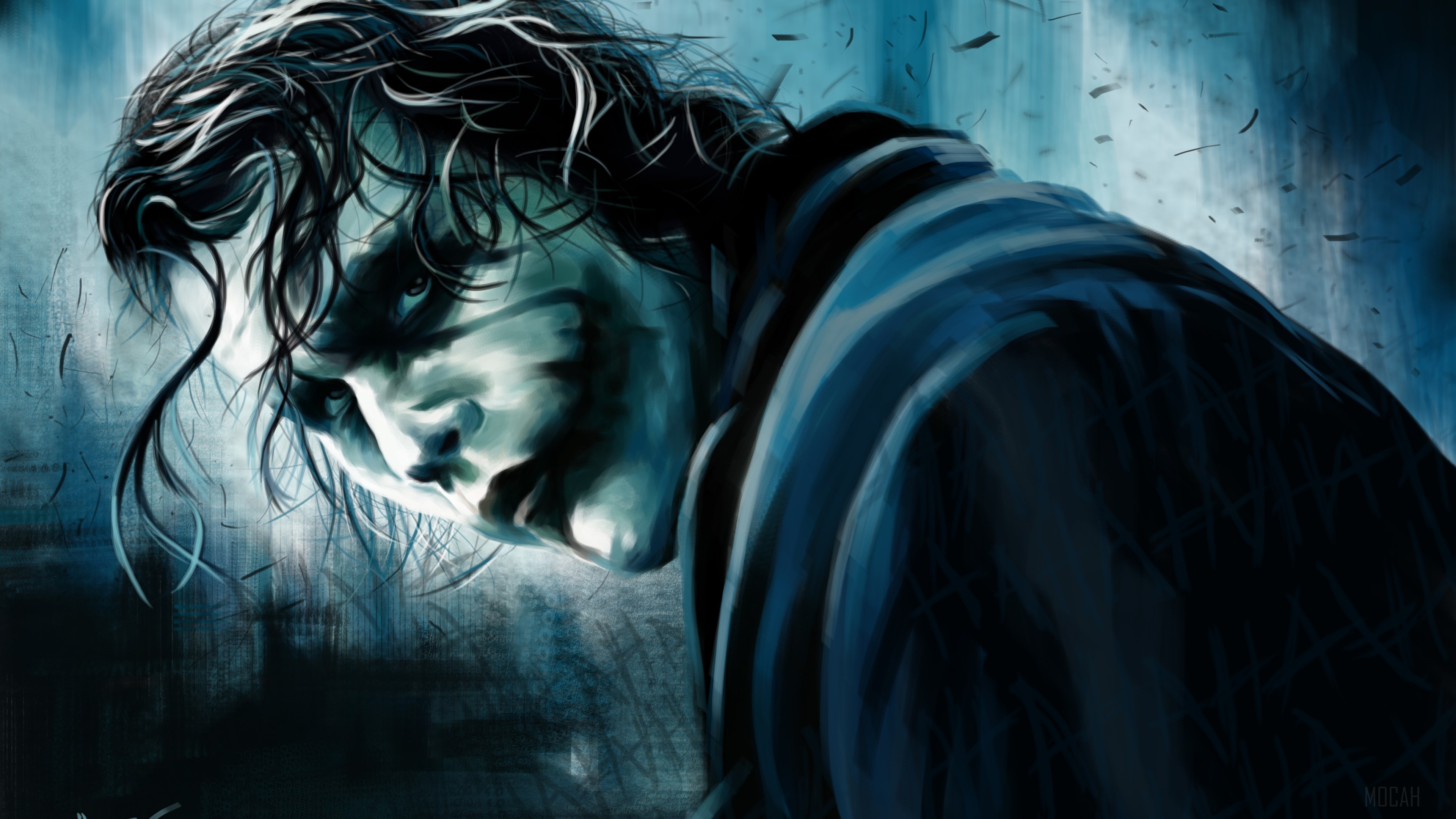 The Joker from Christopher Nolan's The Dark Knight Art 4K HD Wallpaper