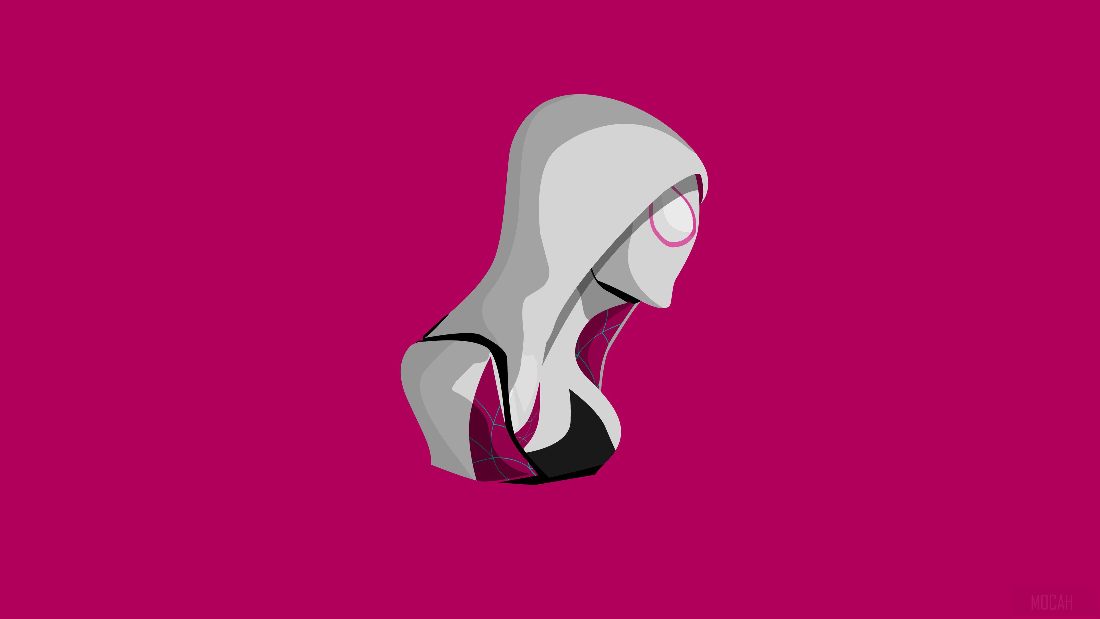 Spider-Gwen from Spider-Verse Minimalist Art 4K HD Wallpaper