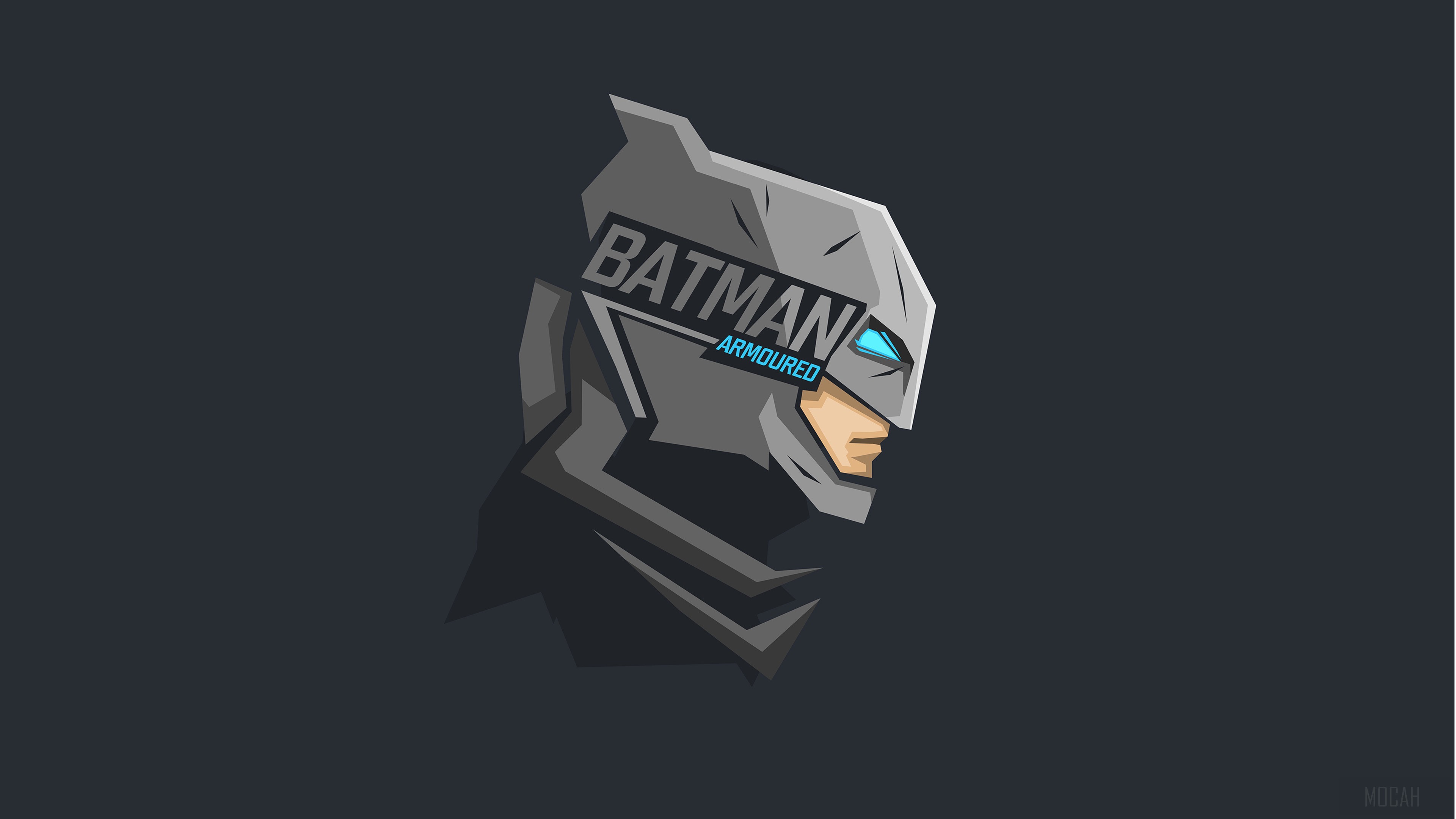 Batman Armoured Mask Minimalist 4K HD Wallpaper