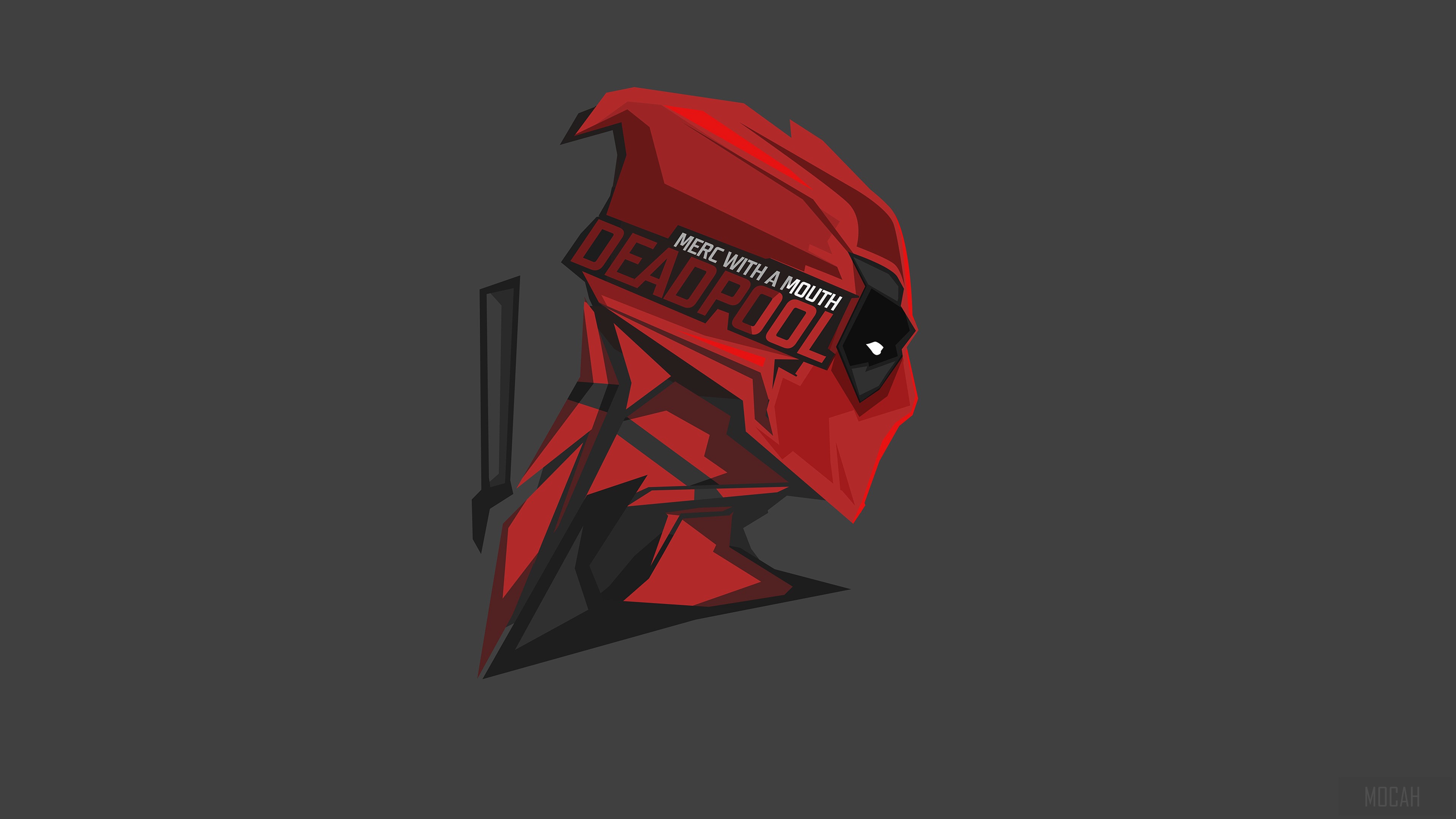 Deadpool from Marvel Comics Minimalist Art 4K HD Wallpaper