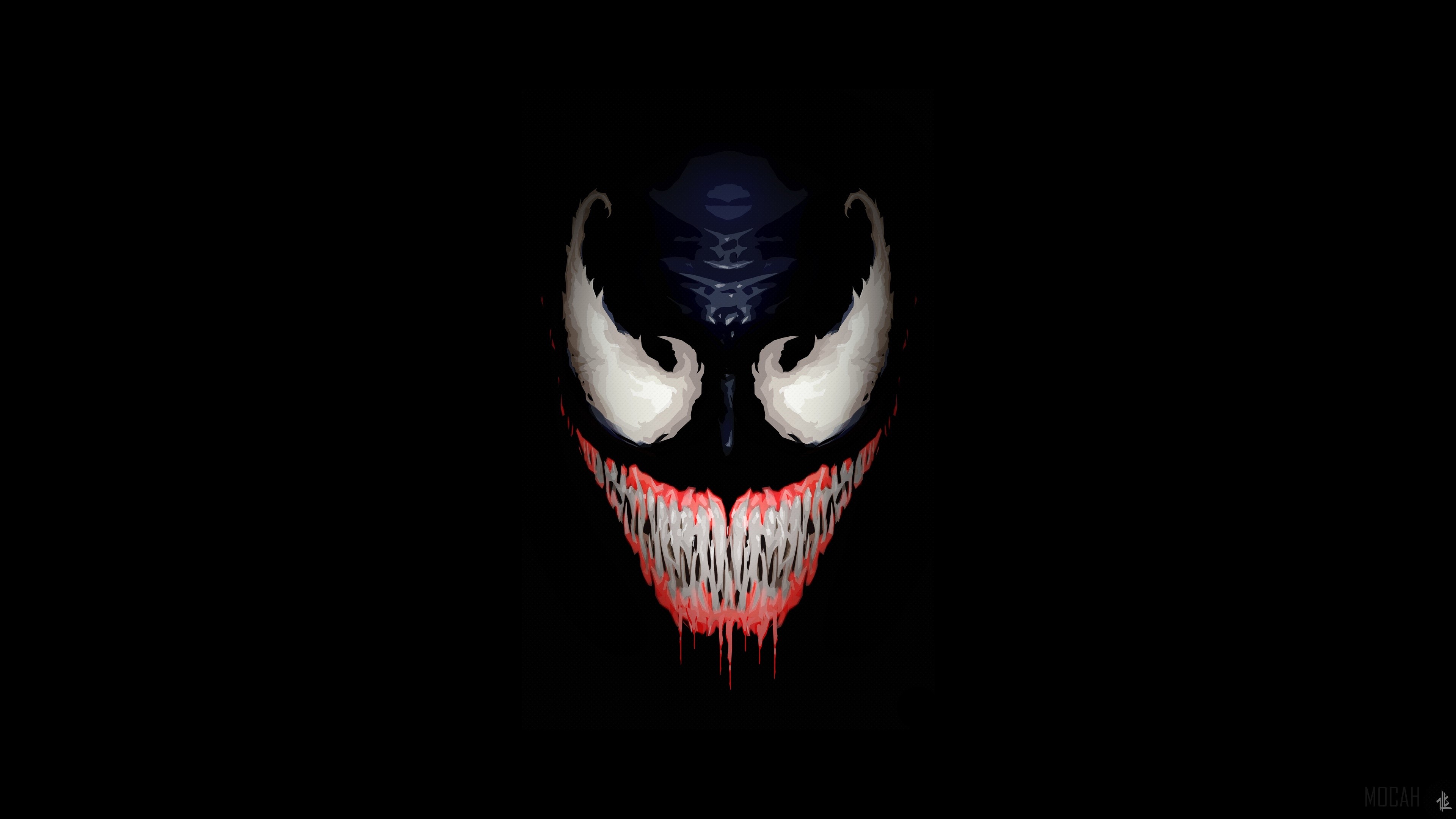 Venom Face Minimalist 4K HD Wallpaper