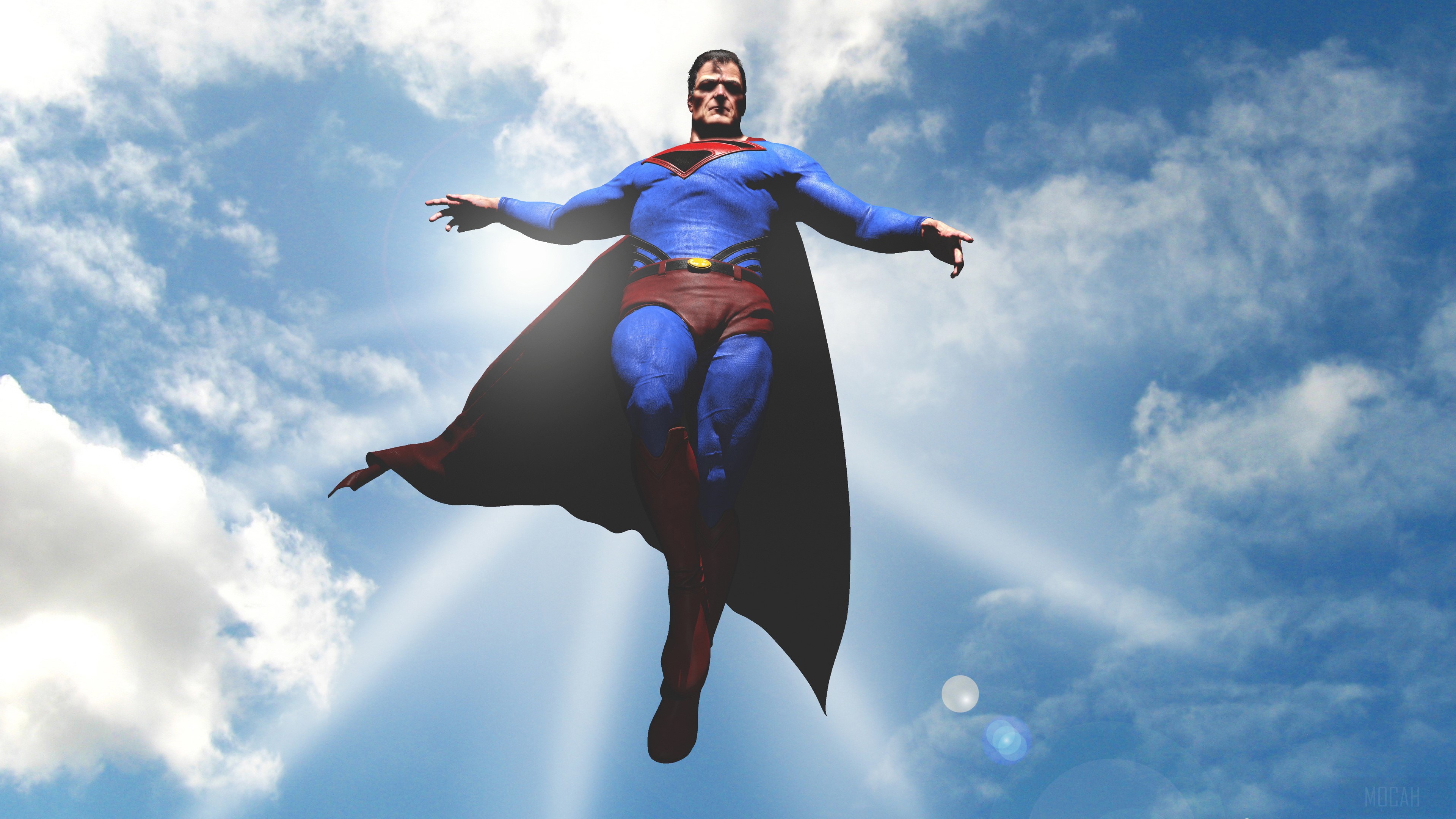 Superman flying in the sky HD Wallpaper