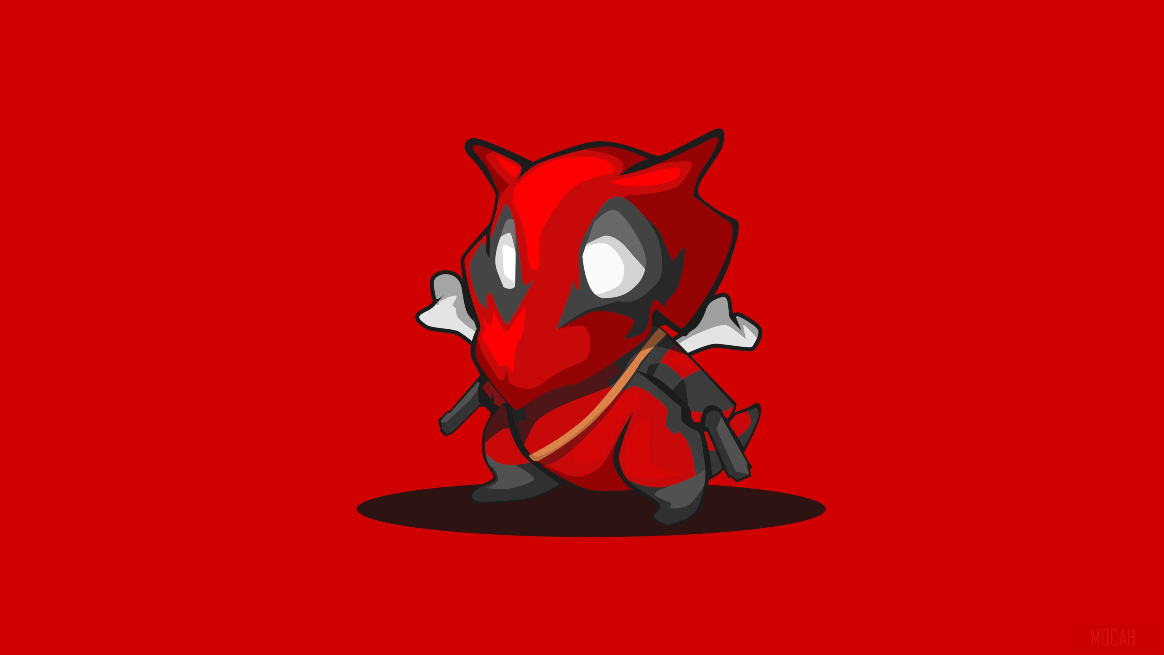 Cubone as Deadpool from Pokemon Minimalism 4K HD Wallpaper