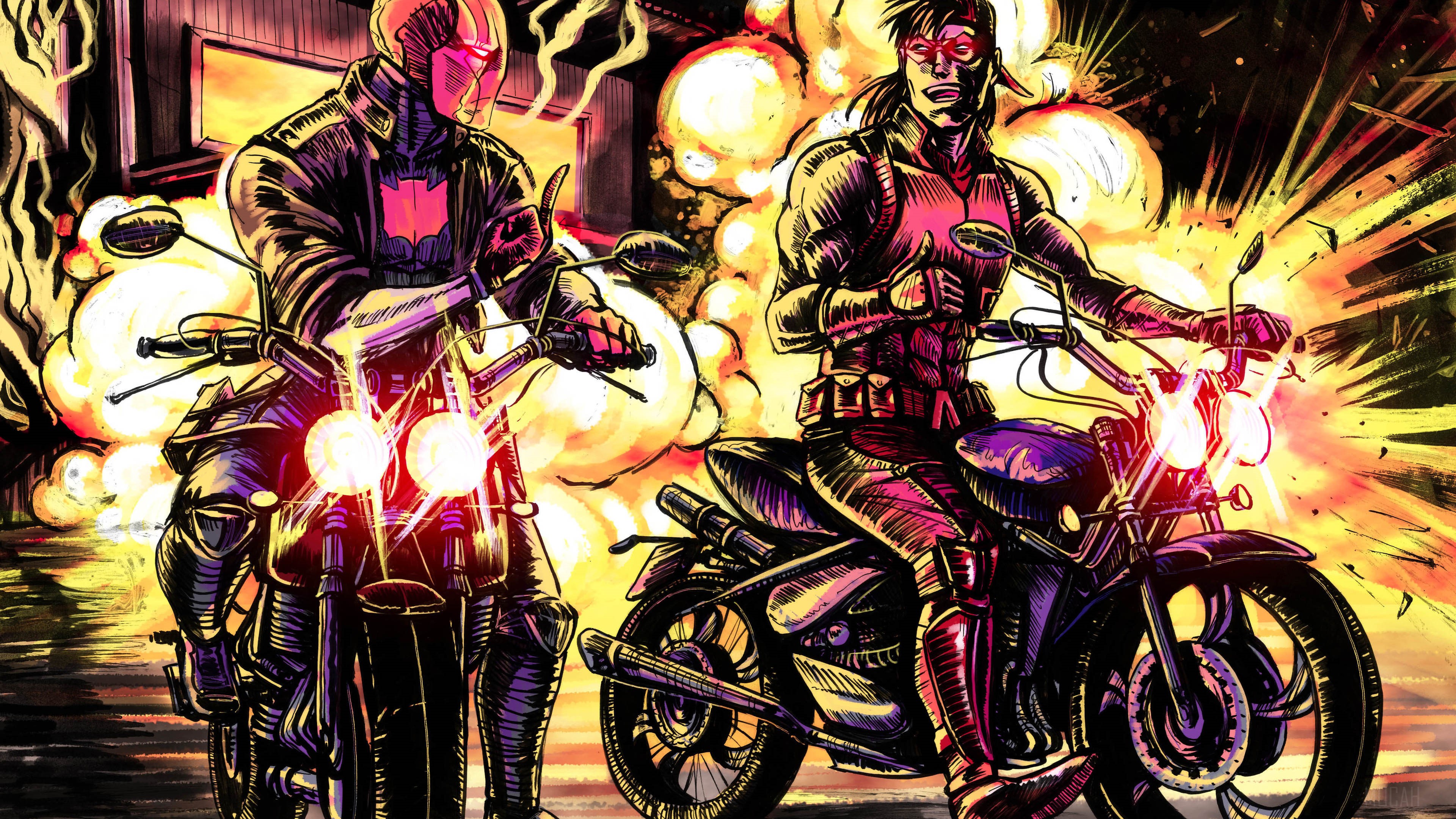 Red Hood and Arsenal Artwork 4K HD Wallpaper