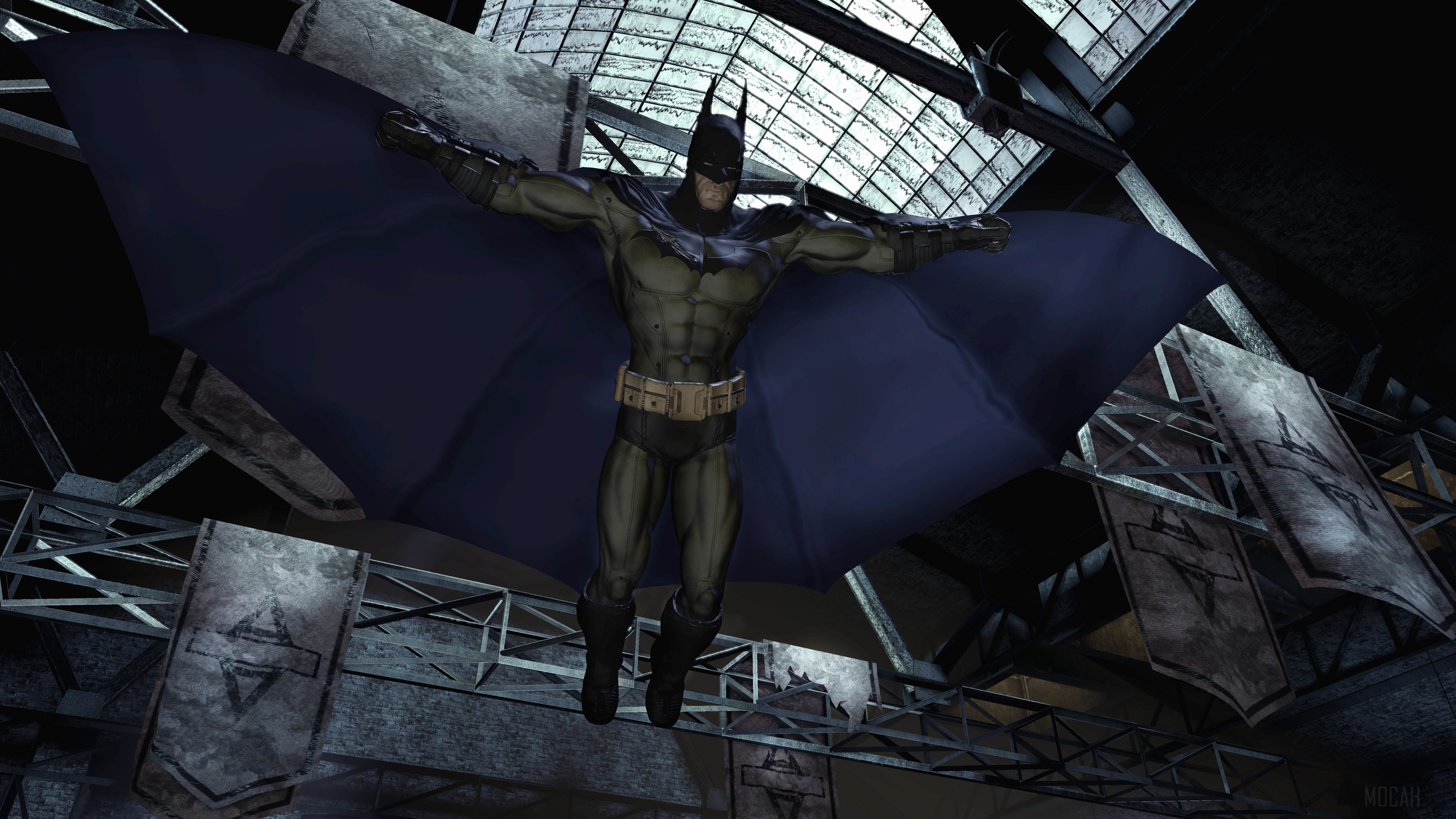 Batman in a dark industrial setting, 4K HD Wallpaper