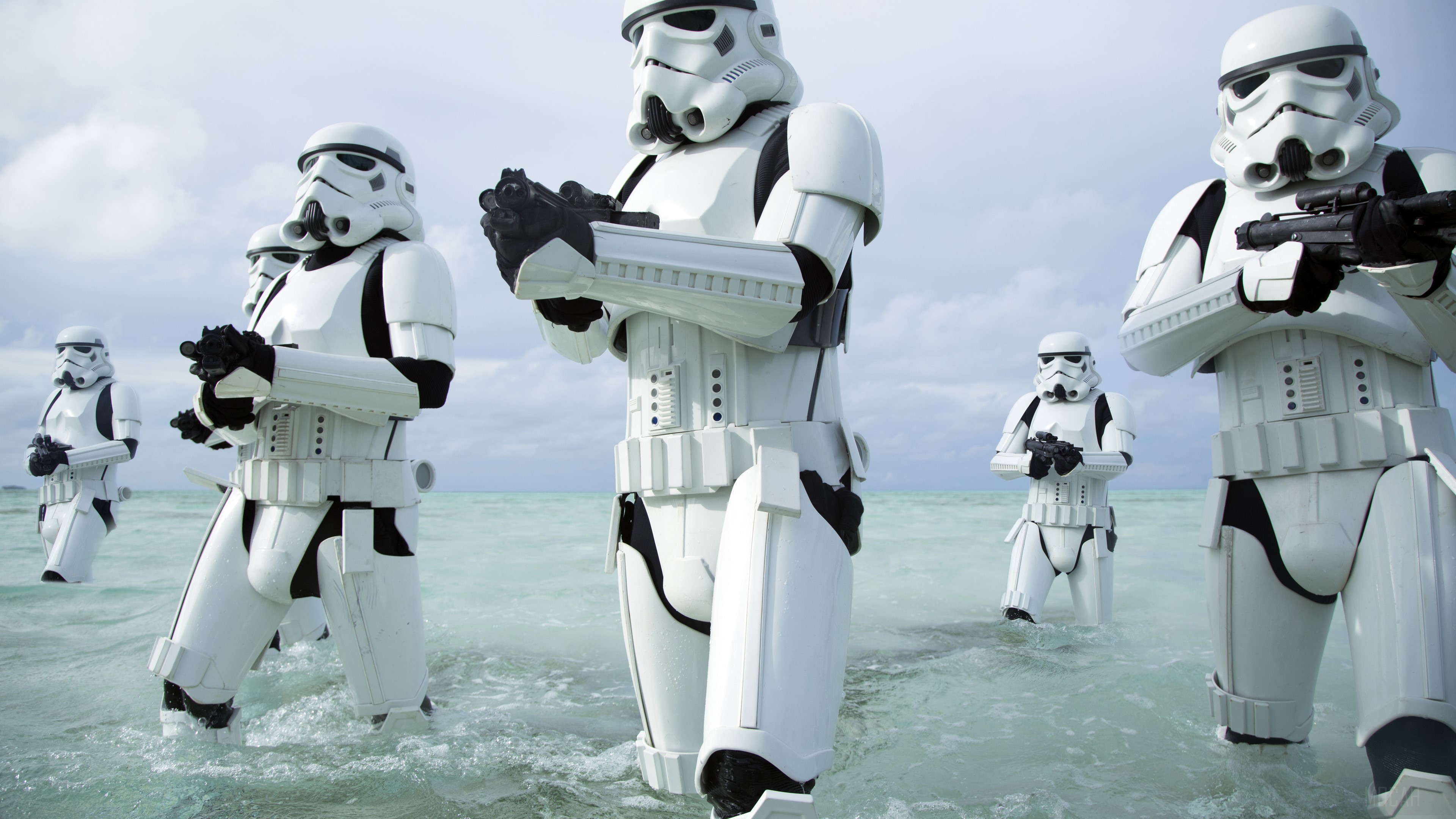 Stormtroopers from Rogue One in water 4K HD Wallpaper