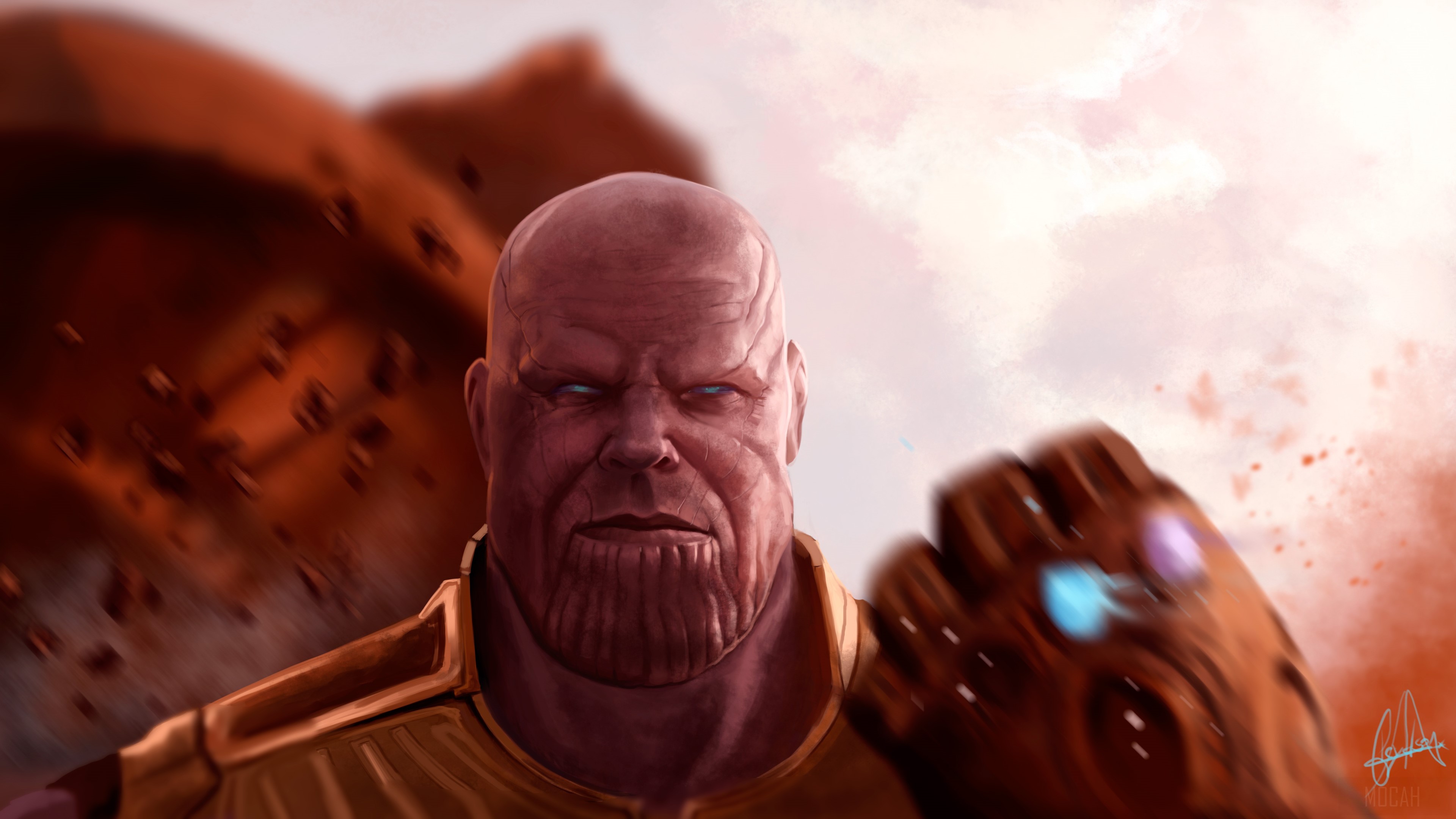 Thanos with Infinity Gauntlet 4K HD Wallpaper