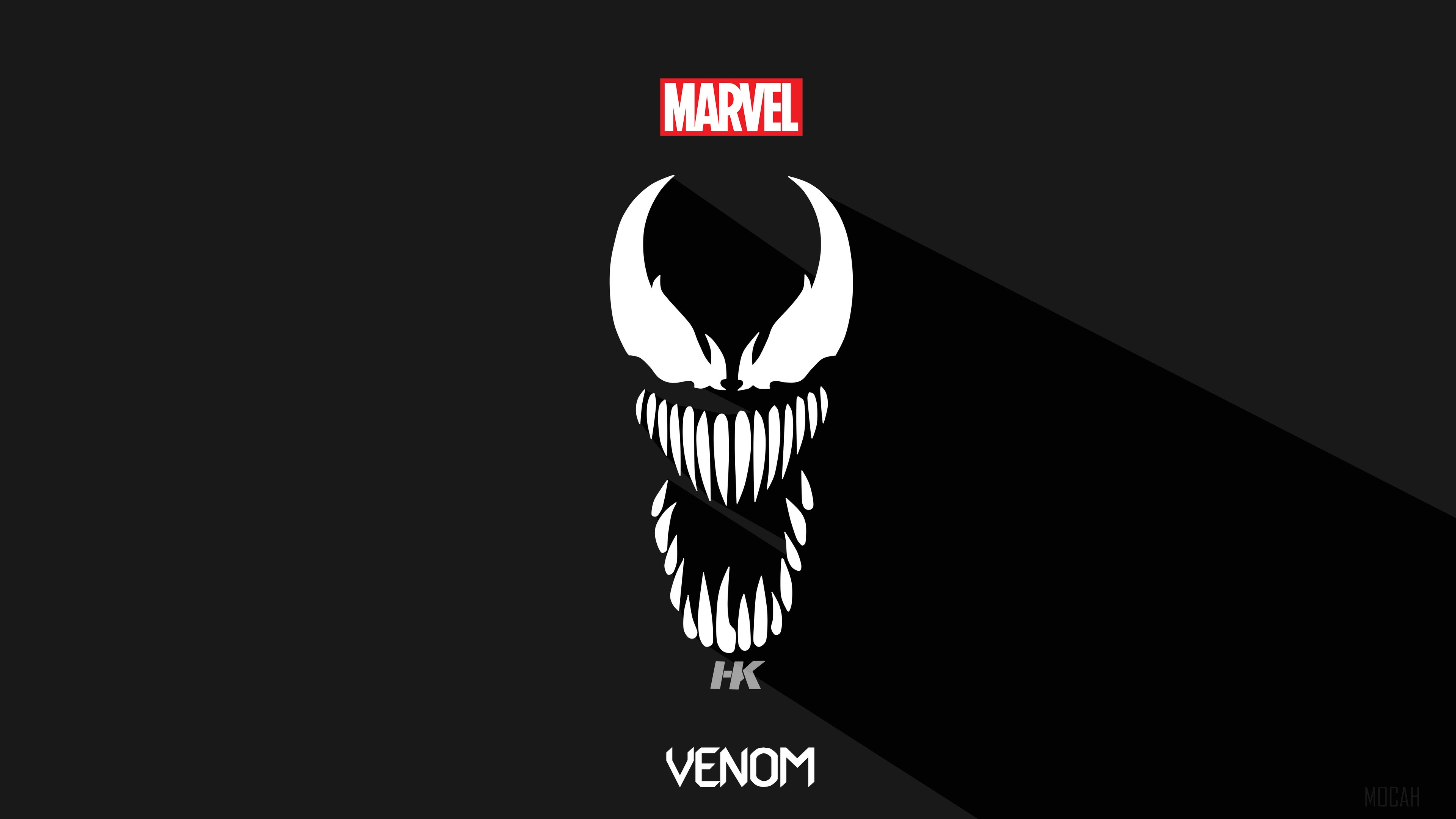 Venom from Marvel Minimalism 4K HD Wallpaper