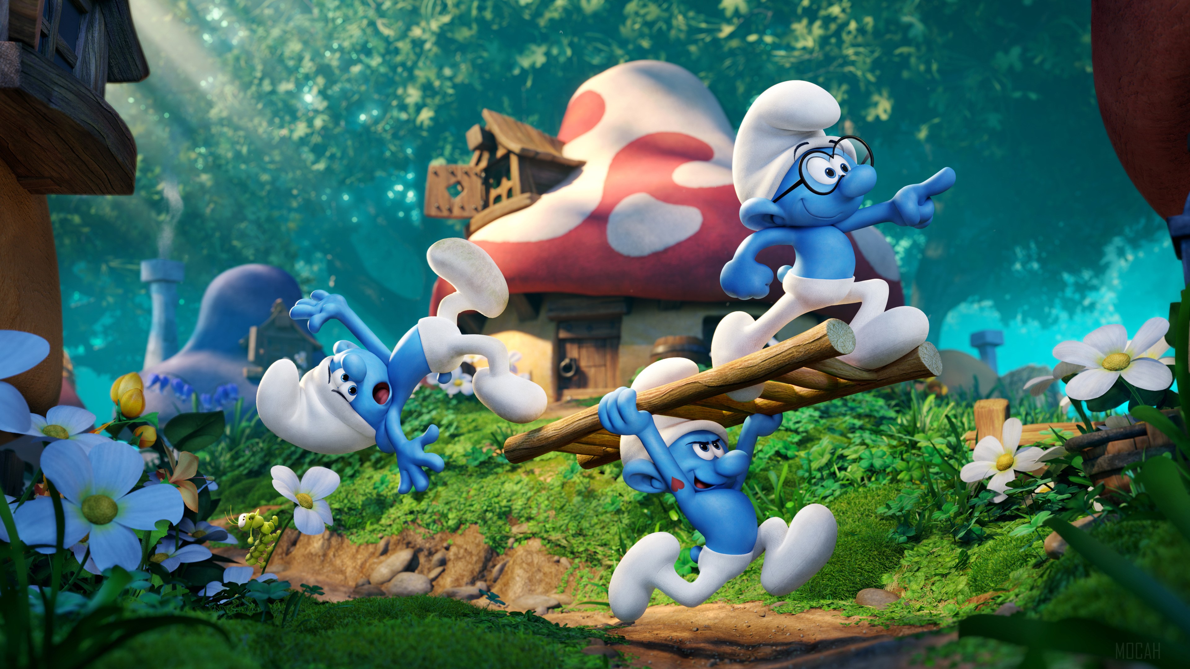 Smurfs from The Lost Village 4K HD Wallpaper