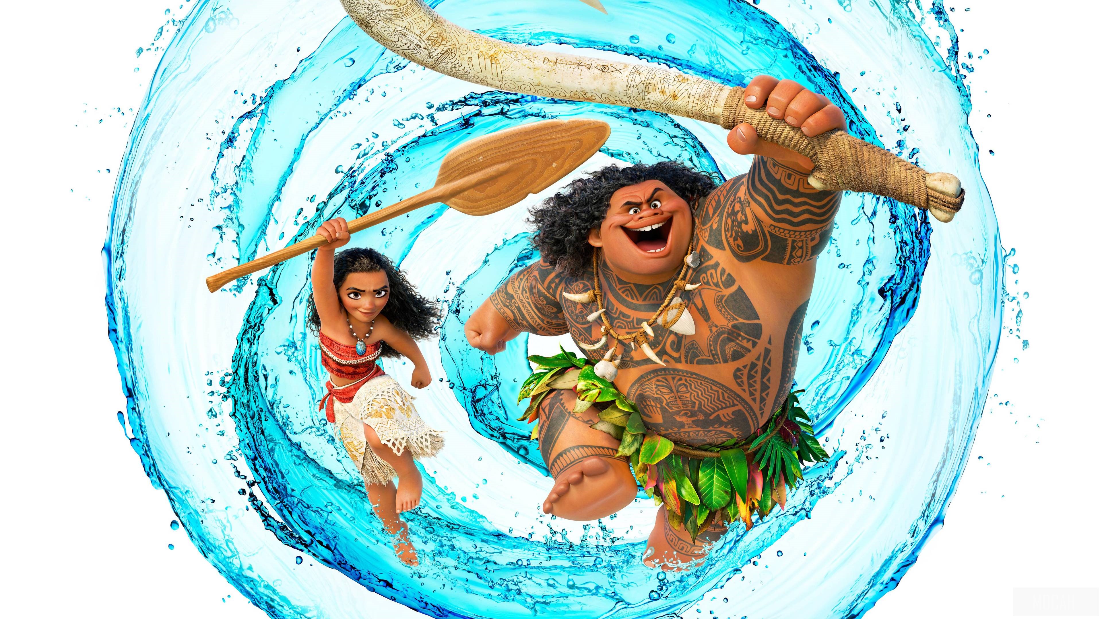 Maui and Moana from Moana 4K HD Wallpaper
