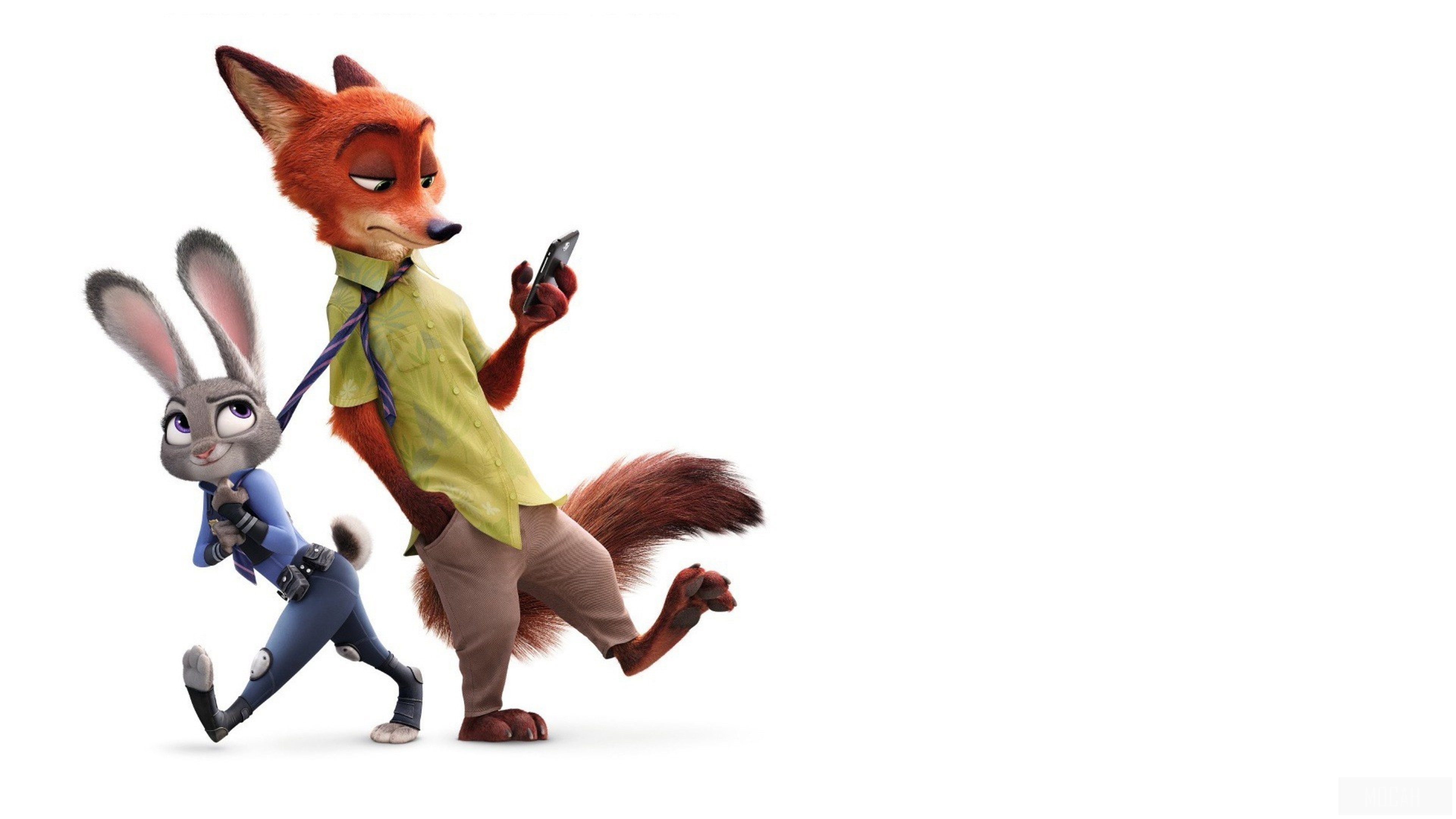 Nick Wilde and Judy Hopps from Zootopia 4K HD Wallpaper