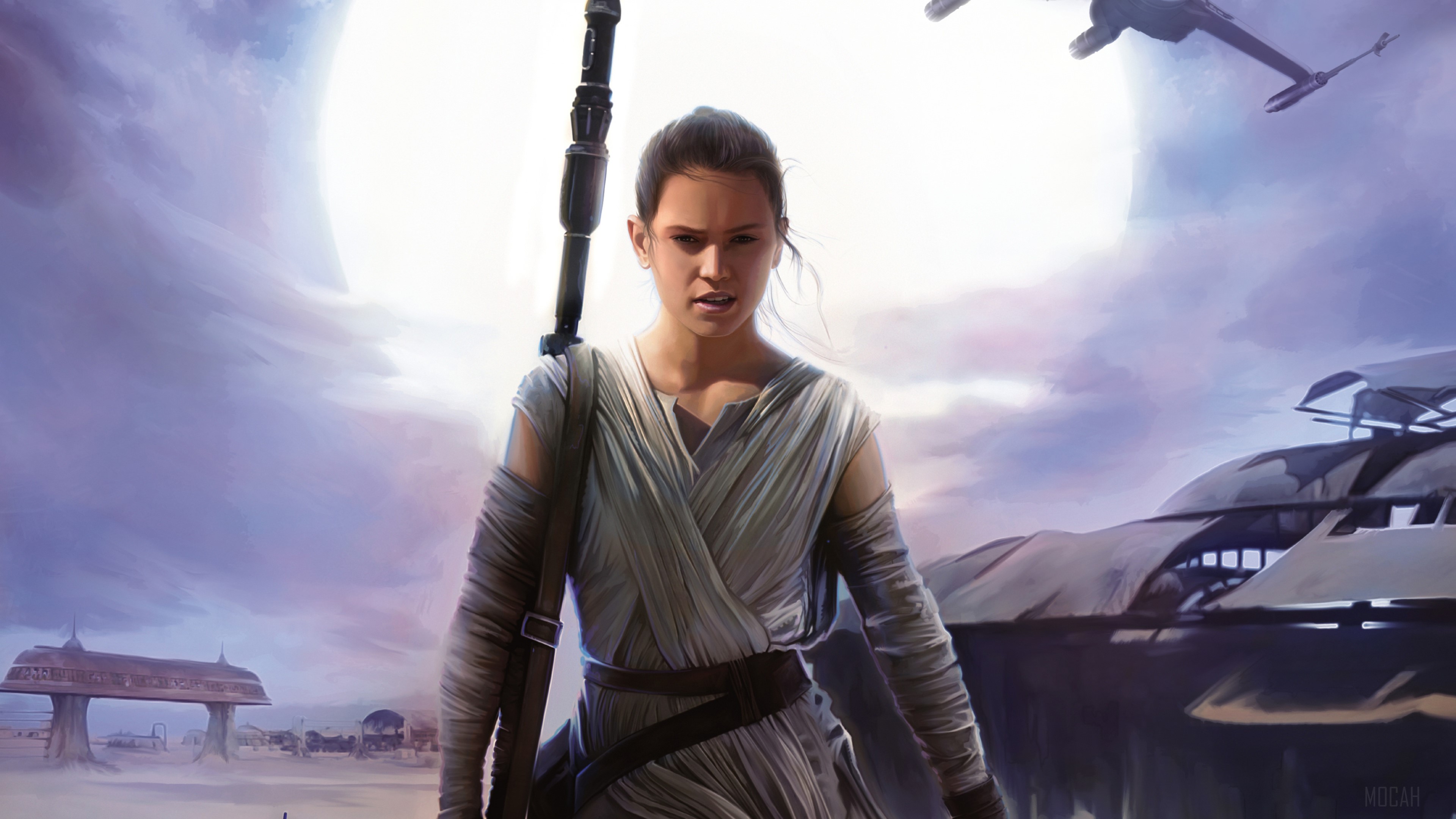 Rey from Star Wars The Force Awakens 4K HD Wallpaper