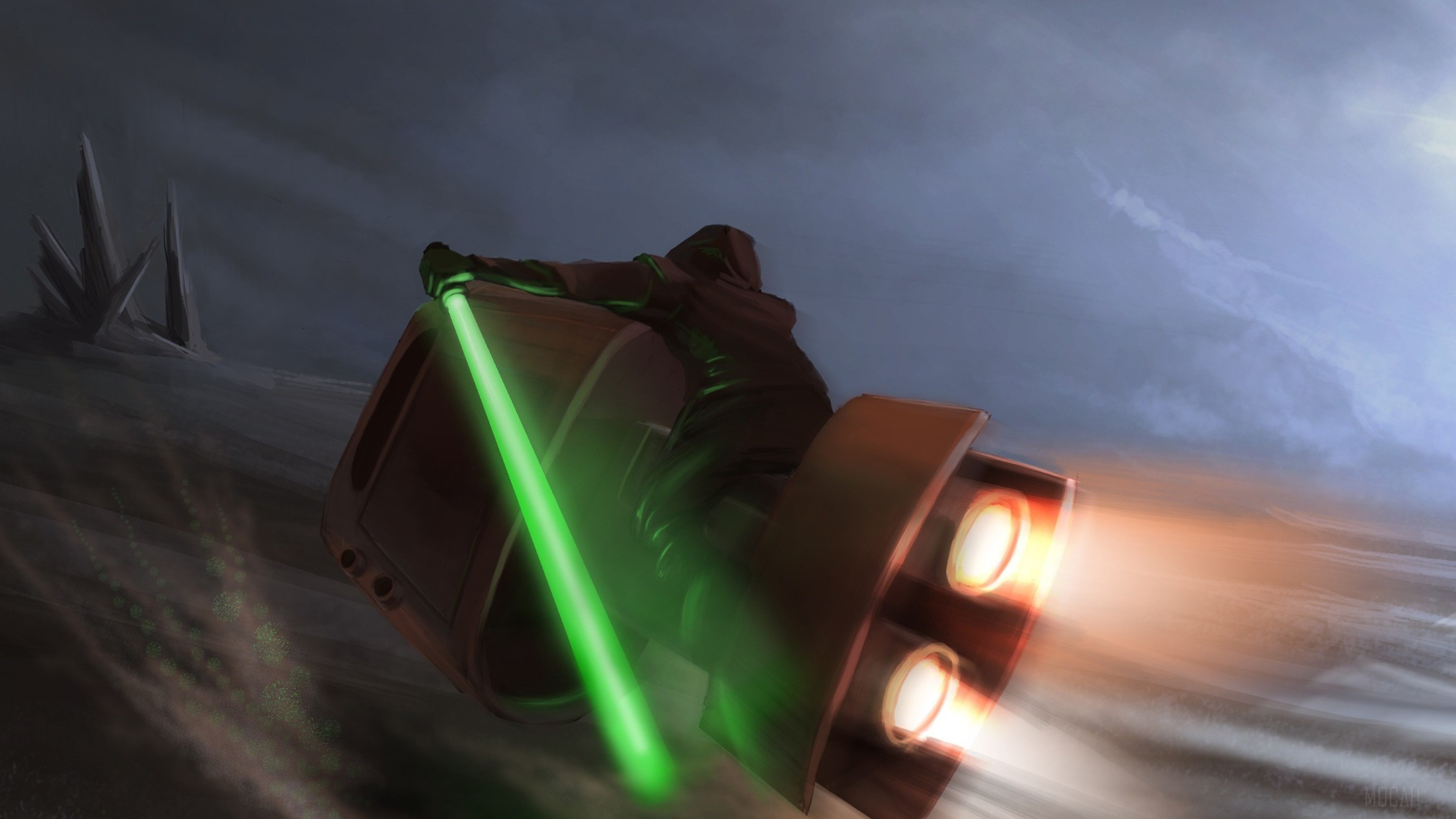 Star Wars Speeder Bike HD Wallpaper