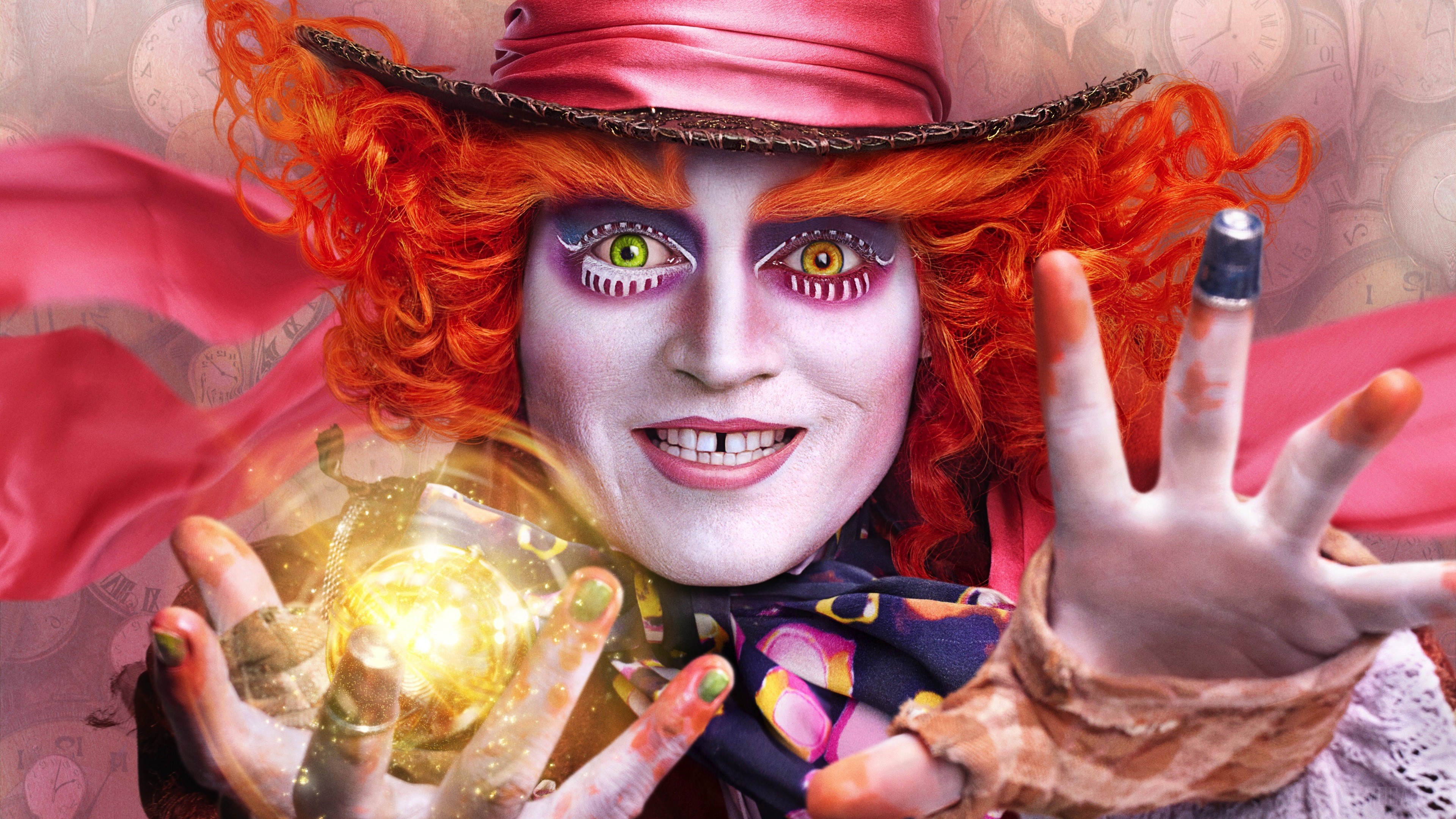 Johnny Depp as Mad Hatter from Alice Through The Looking Glass 4K HD Wallpaper