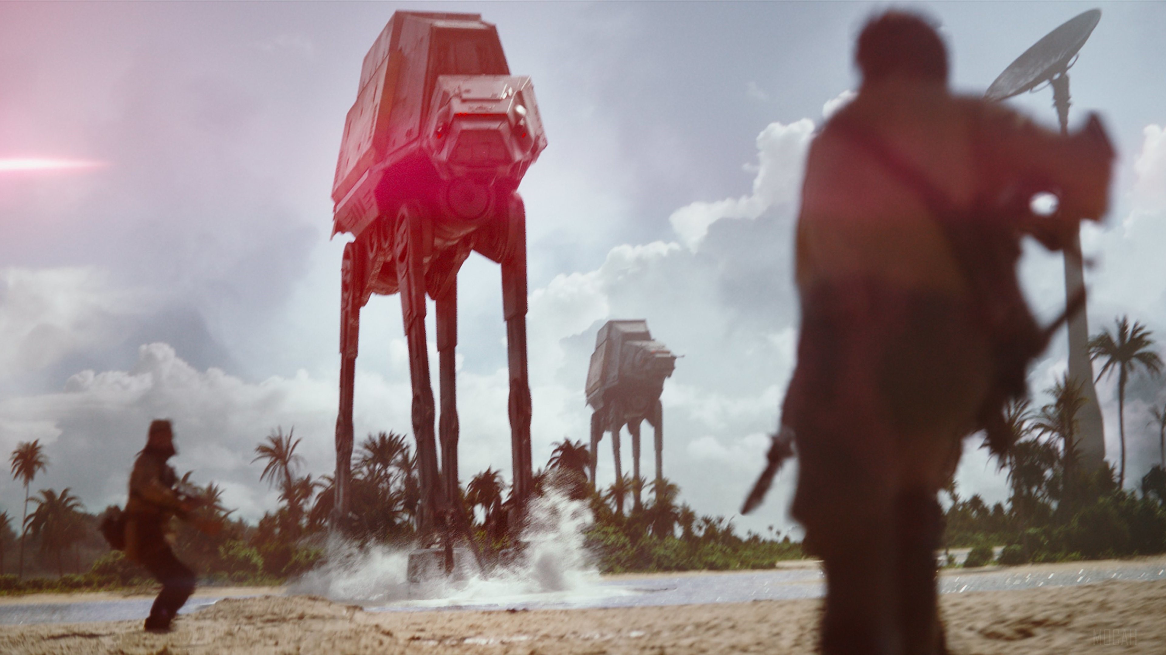 AT-AT Walkers on a tropical planet HD Wallpaper