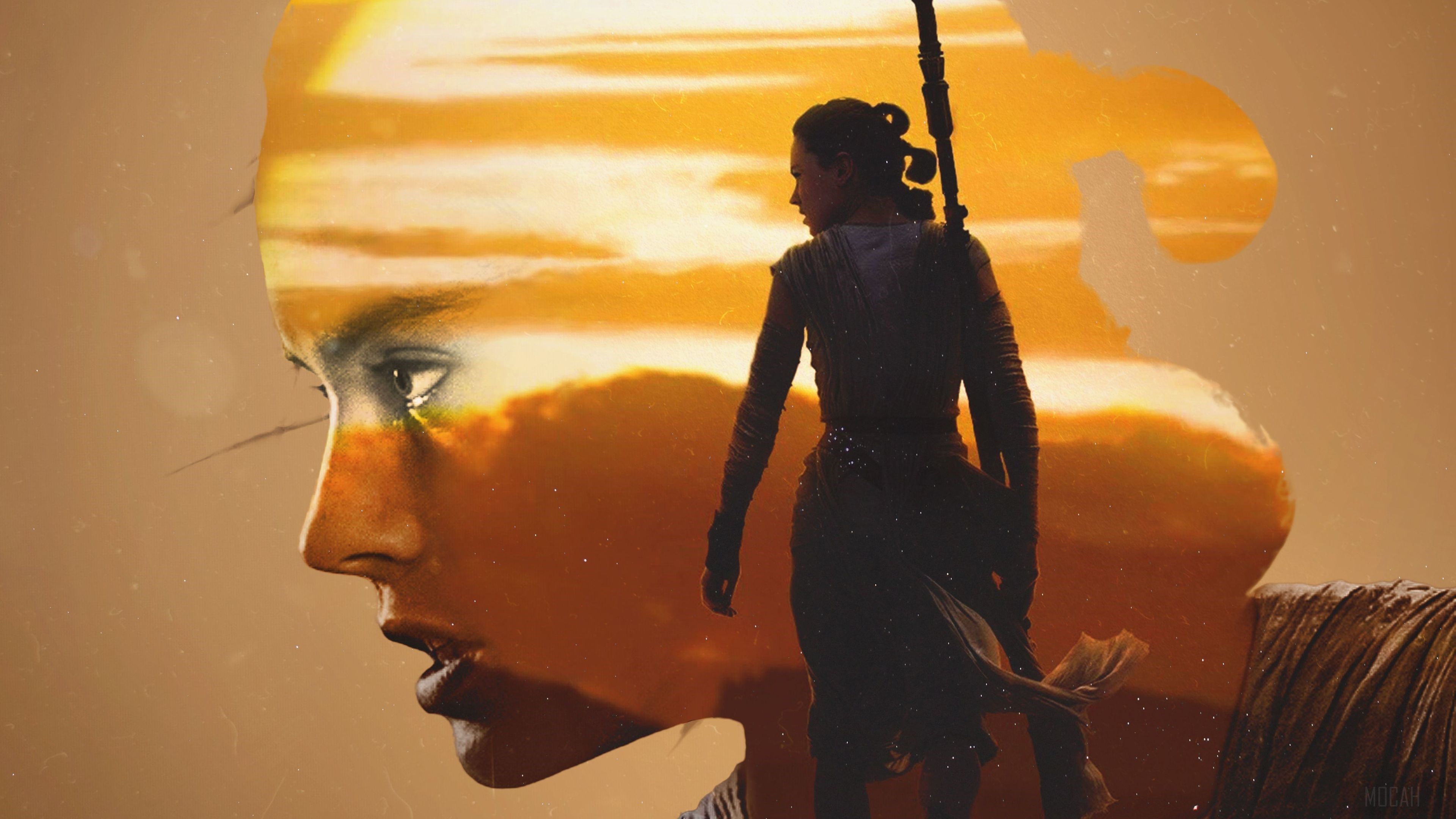 Rey from Star Wars Artwork 4K HD Wallpaper